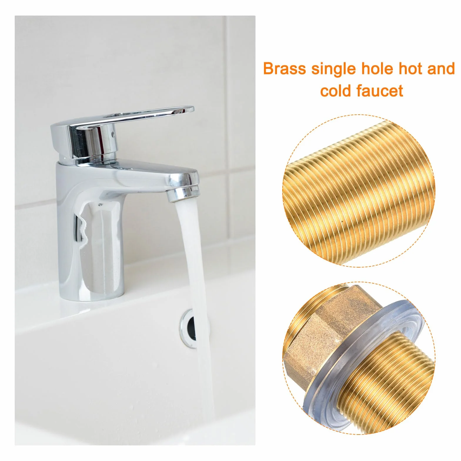 QUARKZMAN 1 Pieza 2.36 Pulgadas Tubo de Montaje de Extensión de Grifo con Arandelas, Tuerca de Bloqueo, Kit de Accesorios de Grifo, Bronce