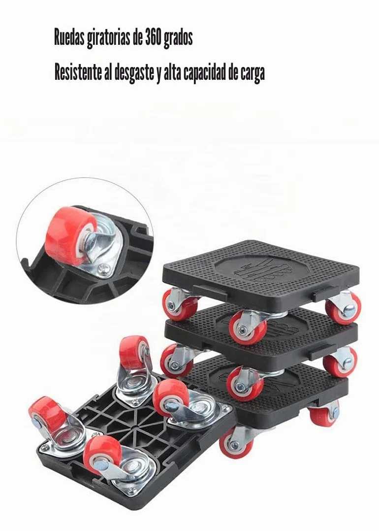 Elevador de Muebles Pesados con Barra de extensión y 4 Patines de Muebles con Ruedas, Capacidad de Carga de 400 kg, Juego de Herramientas para Mover Muebles