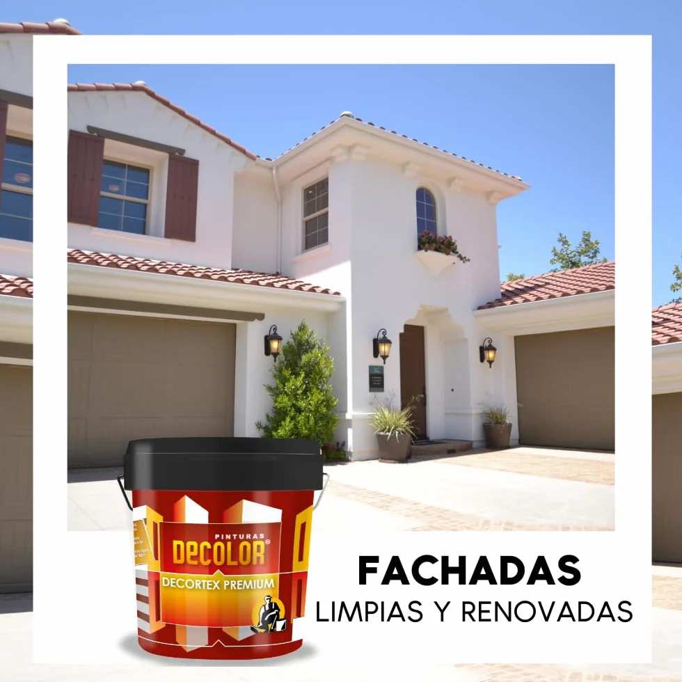 PINTURAS DECOLOR DECORTEX LISO PREMIUM - Pintura revestimiento impermeabilizante para fachadas. (4 litros). DAKAR.