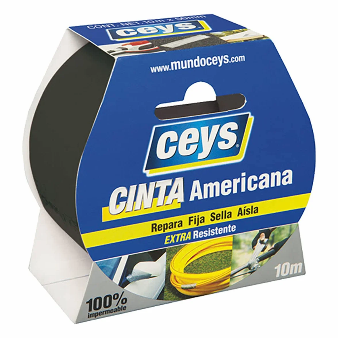 Ceys - Tackceys - Cinta Americana Negro - Rollo 10 X 50