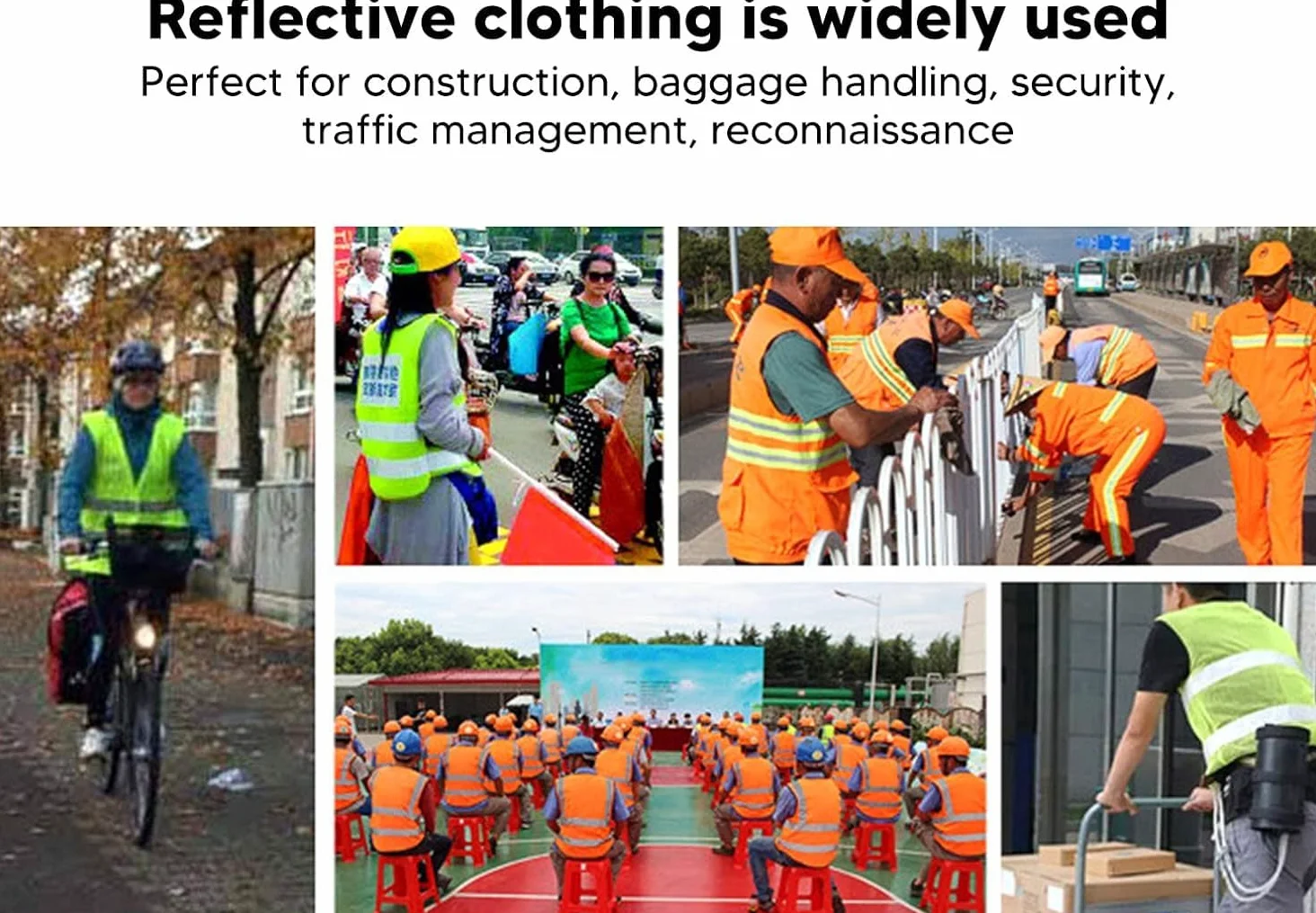 Chaleco de Seguridad Chaleco de seguridad ligero Chaleco reflectante de construcción con cremallera Traje reflectante de alta visibilidad Chalecos reflectantes de seguridad simples Portátil