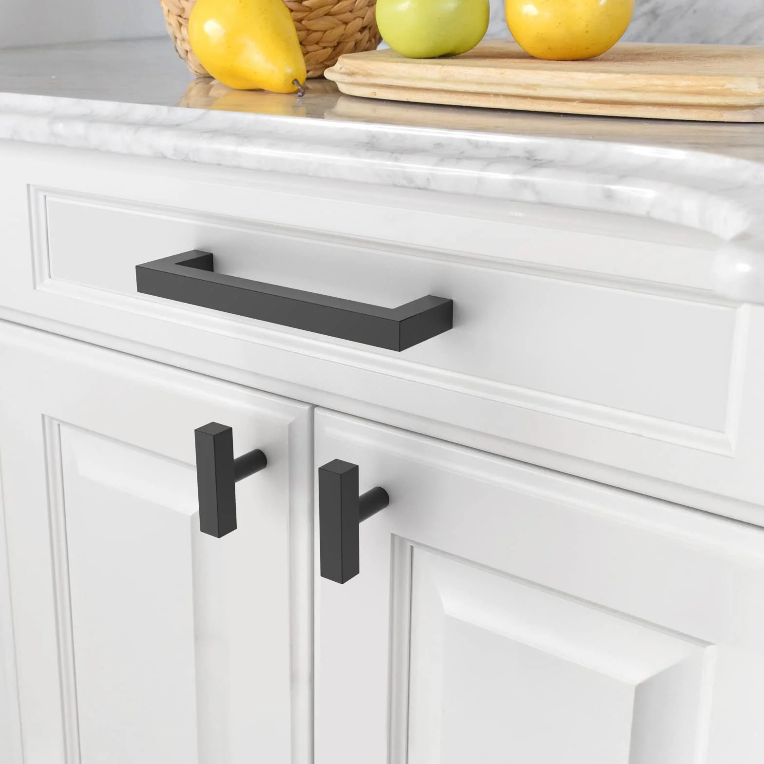 Amerdeco 20 Piezas Tiradores de Cocina 96mm Negro Para Armarios y Cajones - Manillas de Acero Inoxidable Para Muebles - Tirador 6003