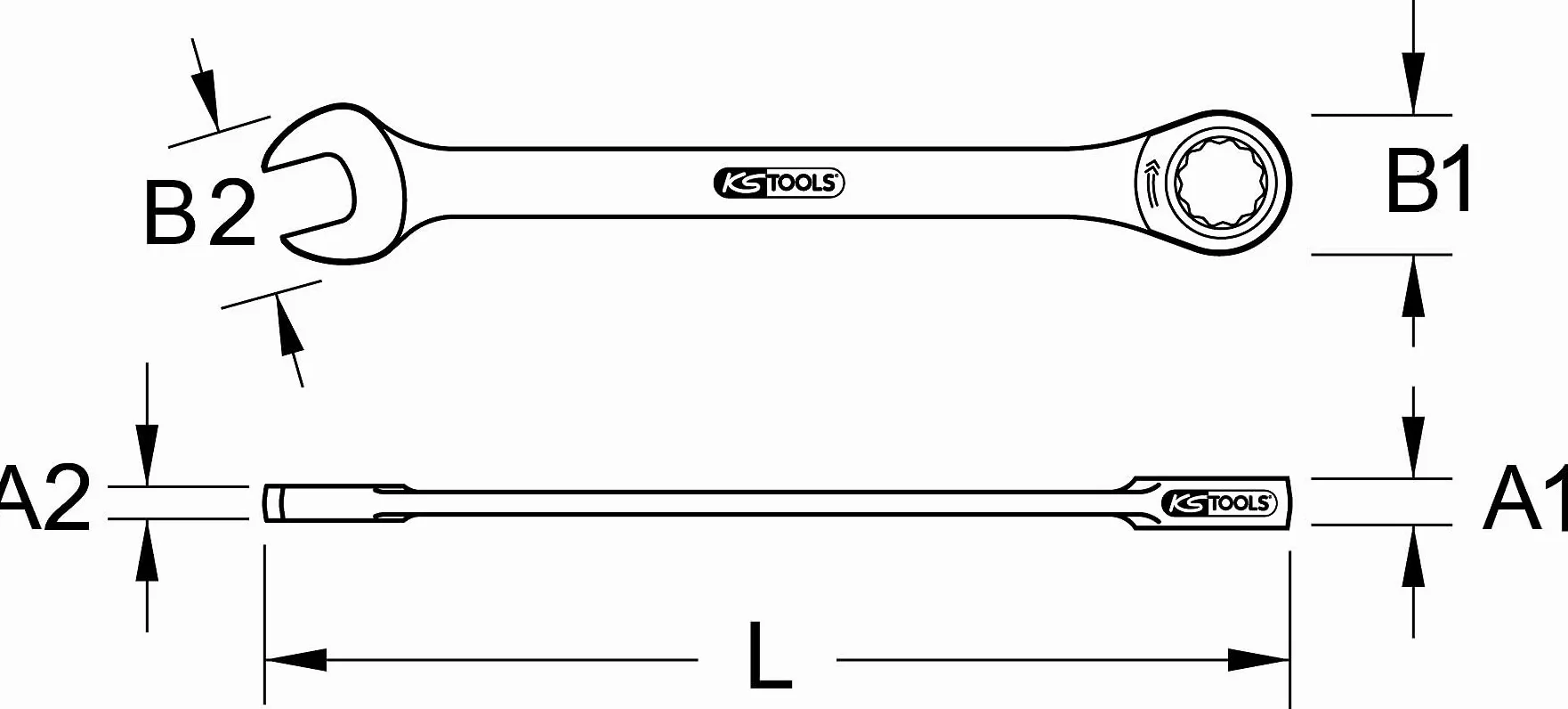 KS Tools 503.42055 - Llave combinada de carraca Gear (tamaño: 5,5 mm)