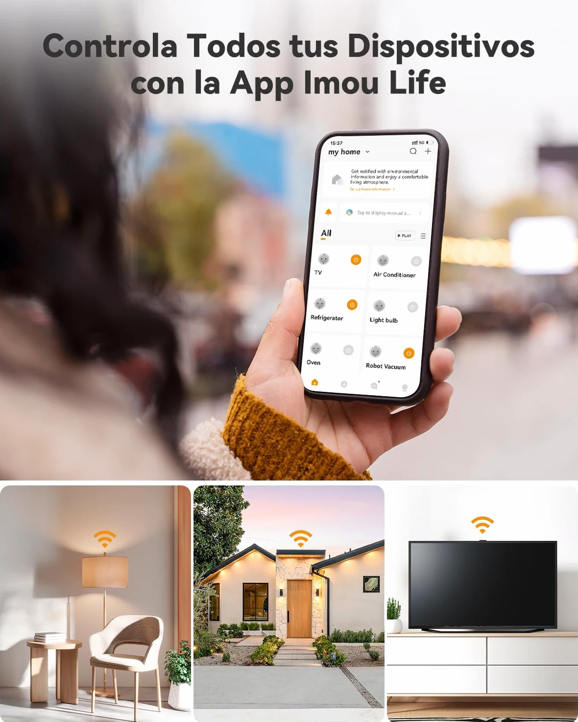 Imou Enchufe Inteligente CE2P (2 Paquetes), Enchufe Wi-Fi 16A para Matter, Monitorización de Energía, Monitor de Consumo Eléctrico, Compatible con Alexa & Google, Control Remoto por App ImouLife