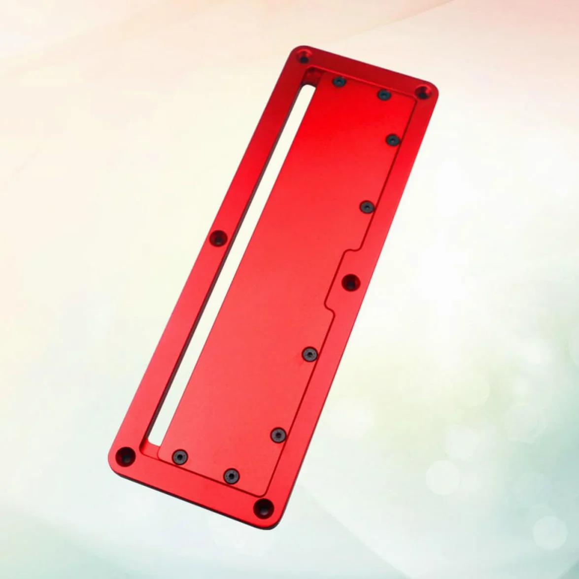 VALICLUD Herramienta Cubierta Roja para Trabajar la Madera Placa Circular de Metal Orificio Conveniente para Mesa de Carpintería para Bricolaje y Corte de Madera