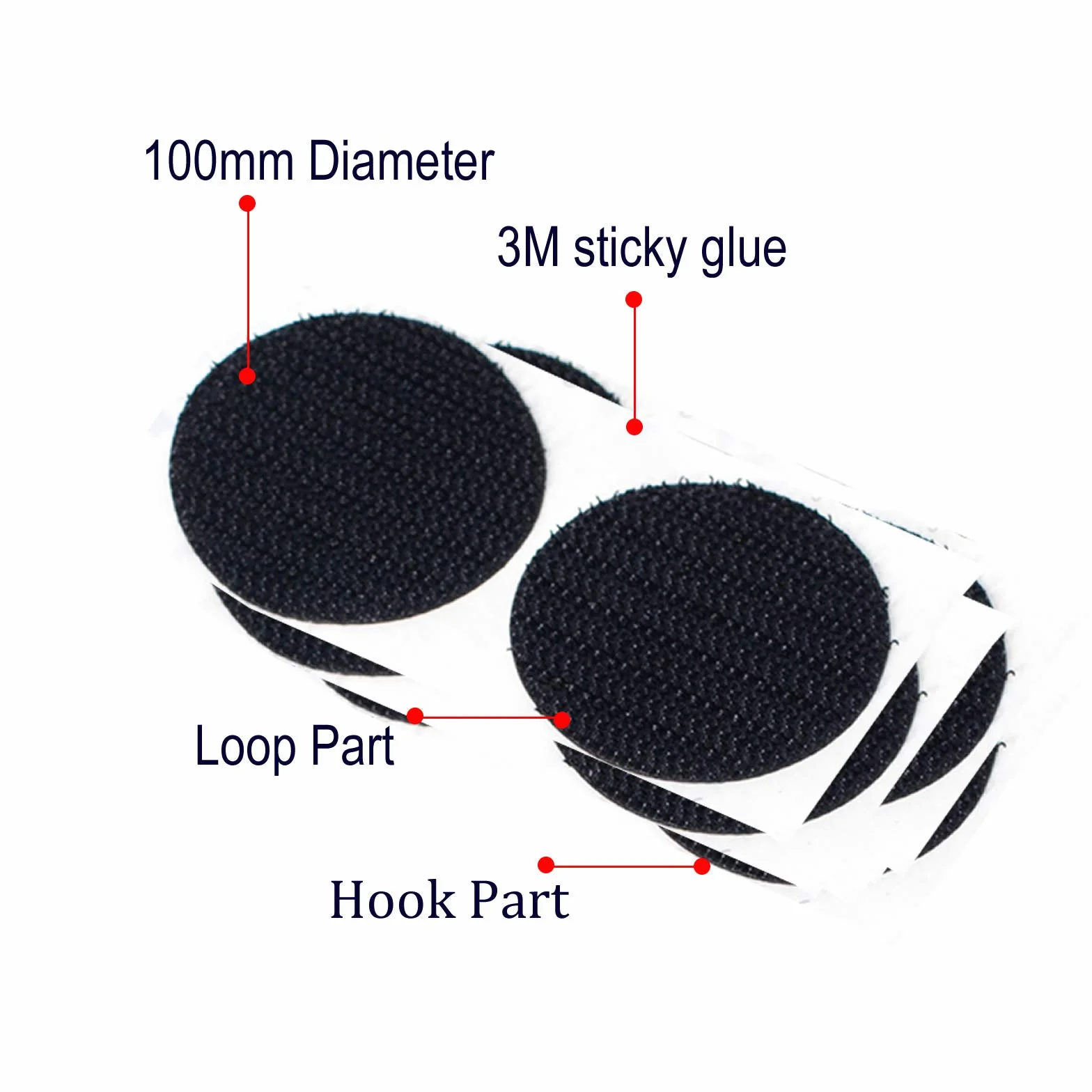 12 pares 100mm Almohadillas Adhesivas Extrafuerte 3M Adhesivo, Redondas de Montaje No Más Clavos, Doble Cara Sólida Ronda Gancho y Bucle Resistentes para Paredes Gafas Metales, Negro KXB5055