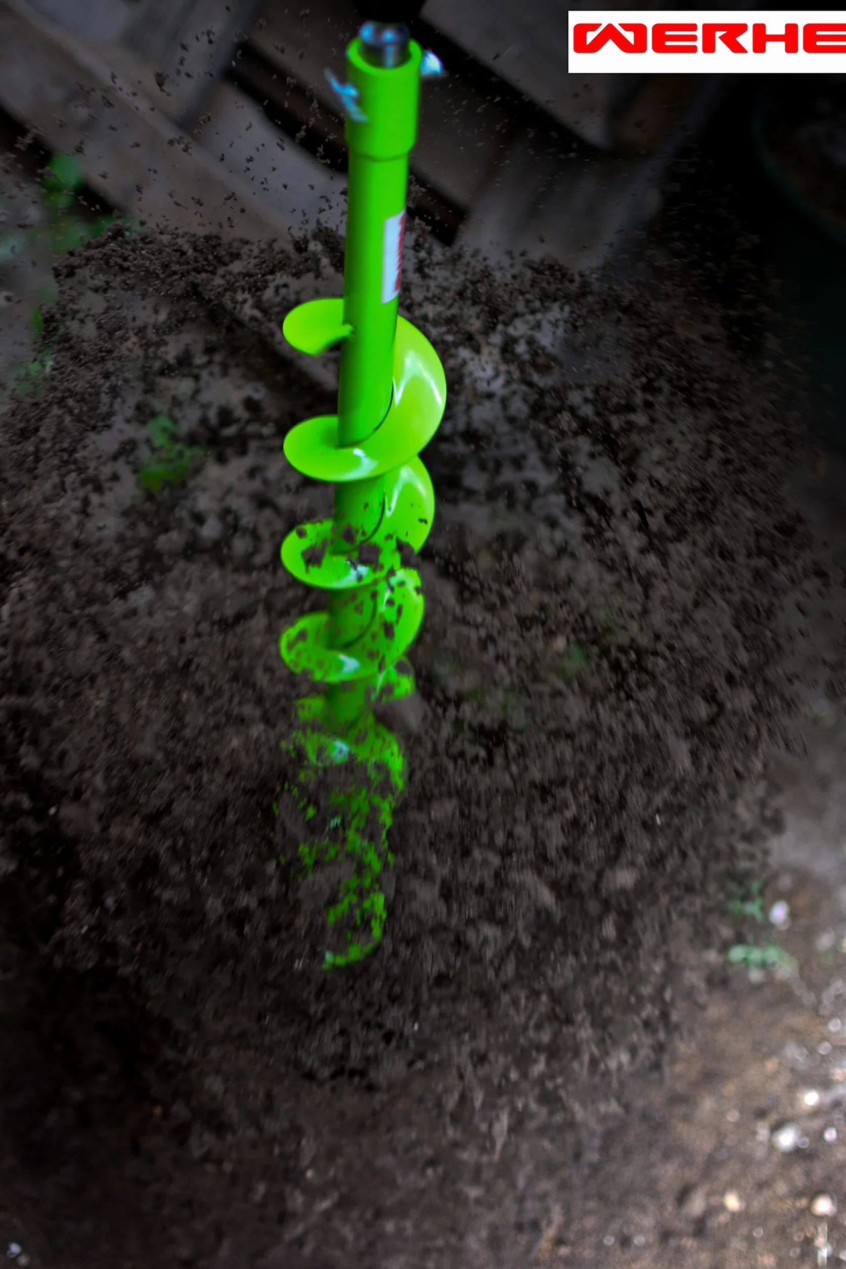 WERHE Barrena para tierra 120 mm con cuchillas de carburo – Acero robusto para plantación de árboles y construcción de cercas – Compatible con taladros – 80 cm de longitud