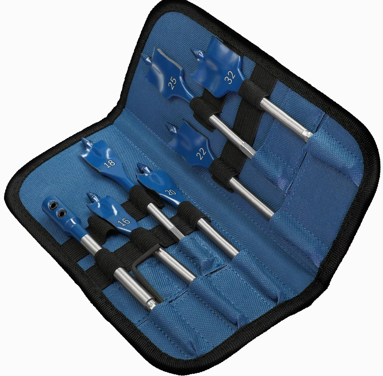 Bosch 7x Set de brocas fresadoras planas EXPERT Self Cut Speed (para Madera blanda, Aglomerado, Ø 16,0, 18,0, 20,0, 22,0, 25,0, 32,0 mm, Professional Accesorios Taladro)