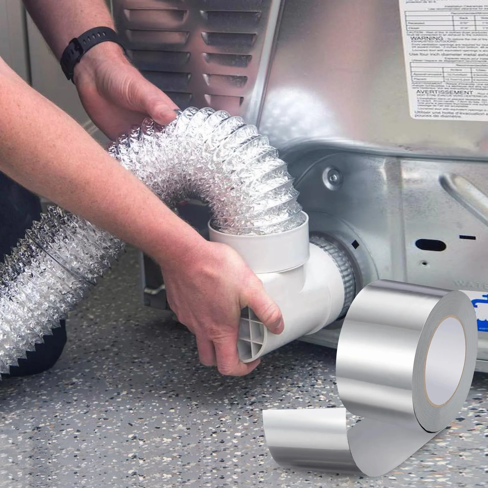 PUWOWYE Cinta De Aluminio, Cinta Aluminio Adhesiva Impermeable y Resistente al Calor, Aluminio Para Sellar para Barreras de Vapor, Sistemas de Ventilación y Aire Acondicionado (50 mm x 10 m)