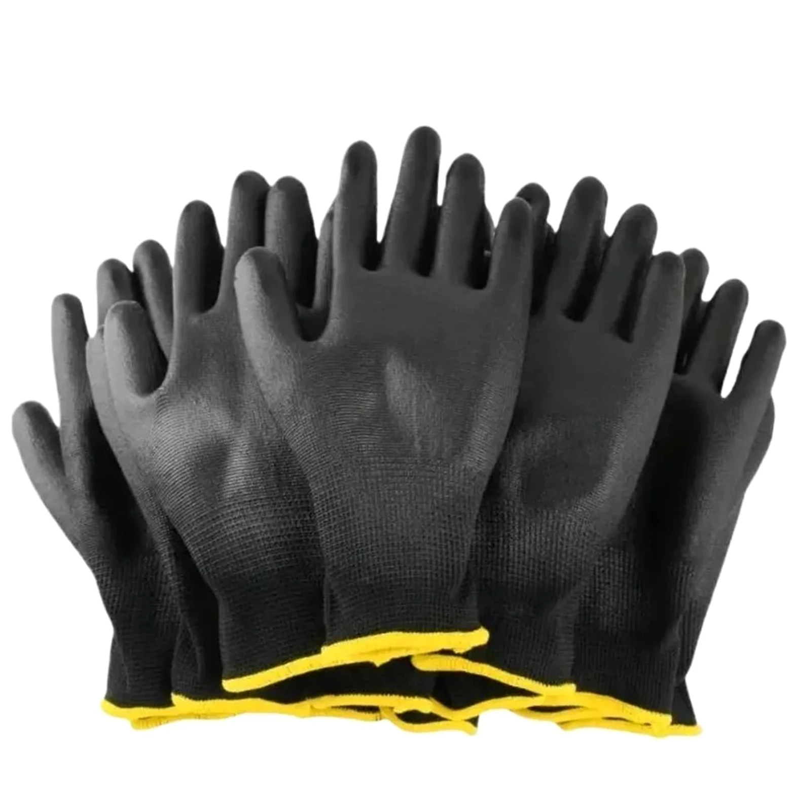 Genérico 12 pares de guantes de trabajo con palma recubierta - Guantes de seguridad negros/grises for horticultura, carpintería y reparaciones.(Gray 24 pairs,L)