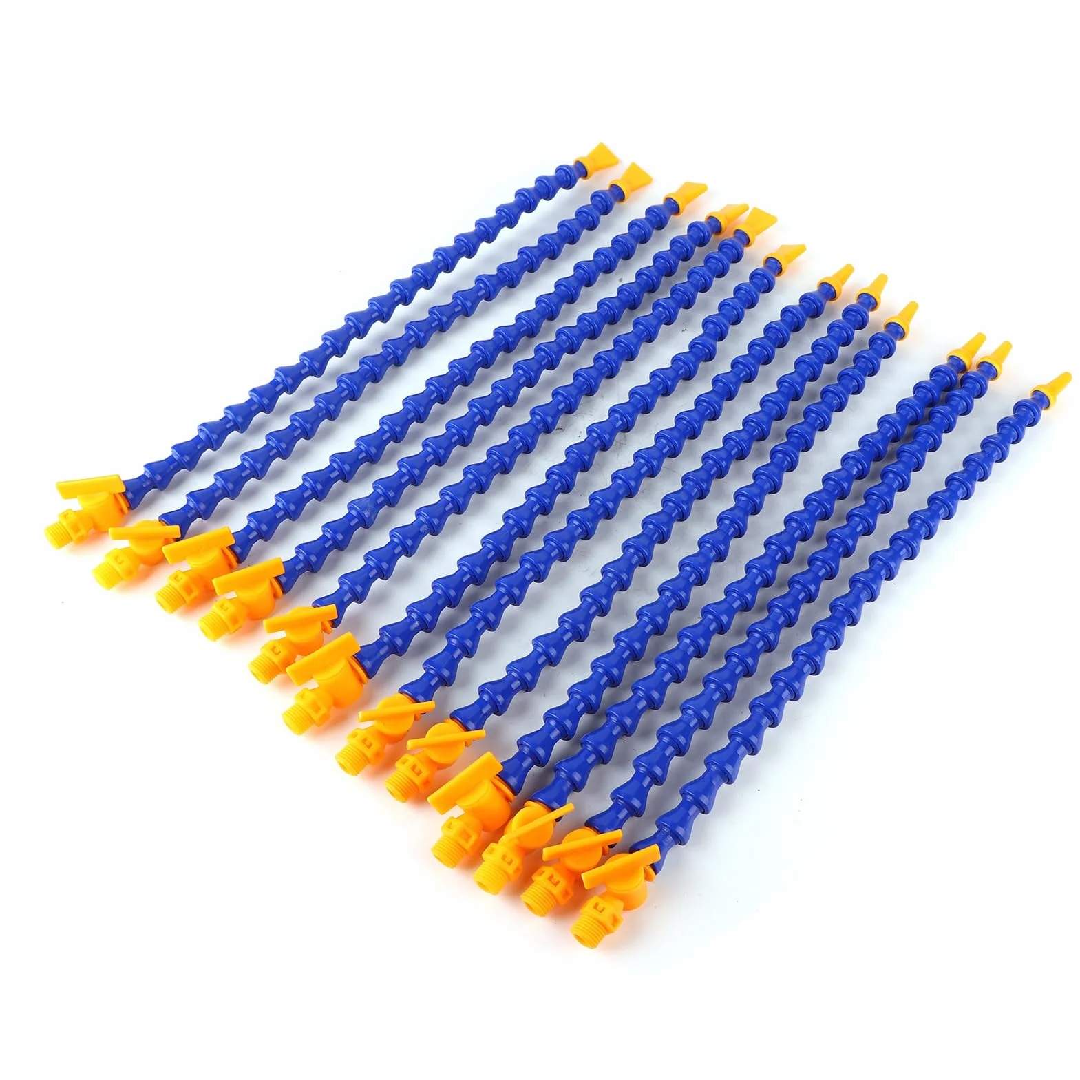 SEAFRONT 12-Piece Coolant Hose Tube with Flat Round Nozzle Flexible Plastic for CNC Lathe Milling Machine