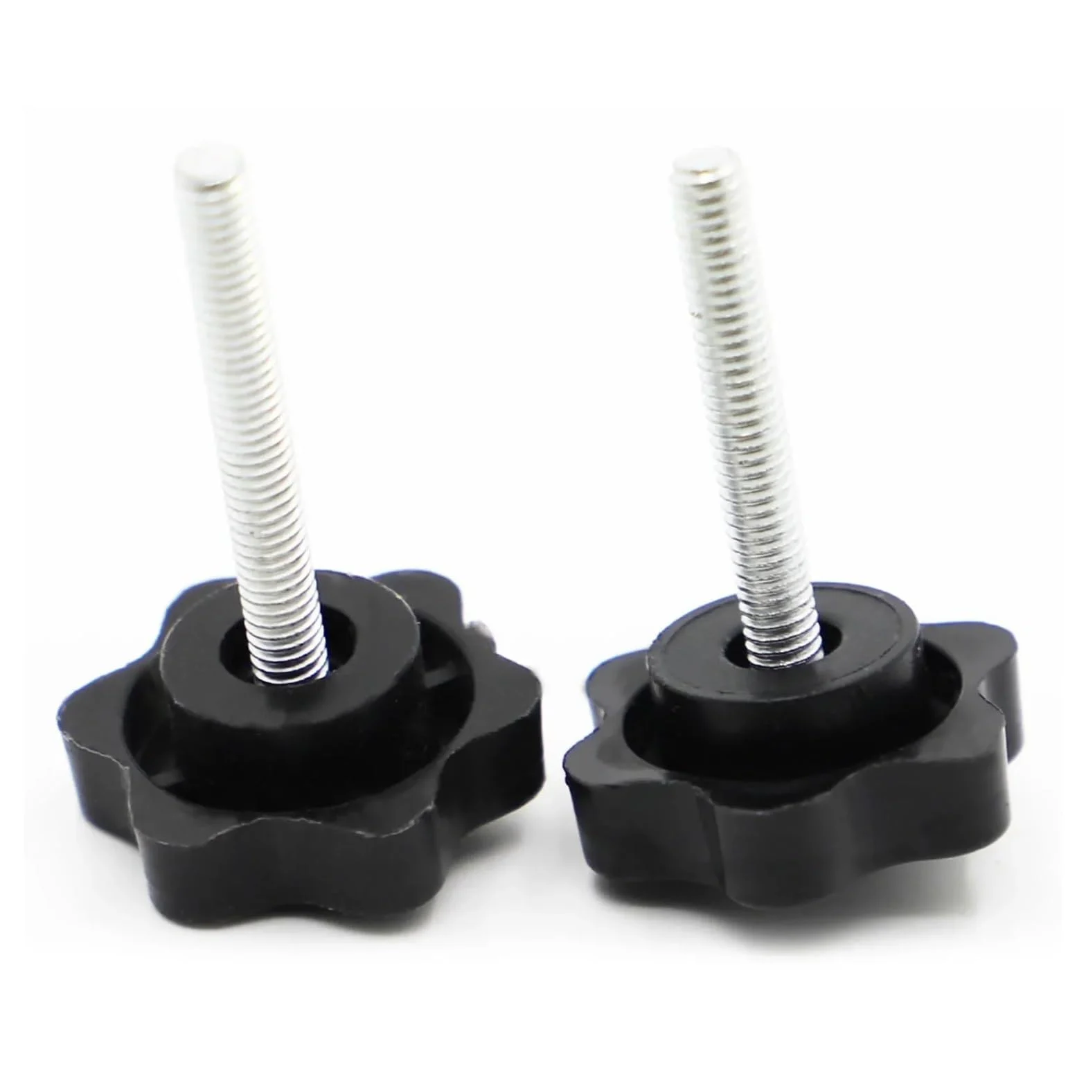 Tuercas de Agarre de Perilla Moleteada Tornillo con mango de plástico M4 M5 M6 M8 M10 M12, perno apriete manual, tuercas en forma estrella, perilla acero al carbono(40mm,M8 2pcs)