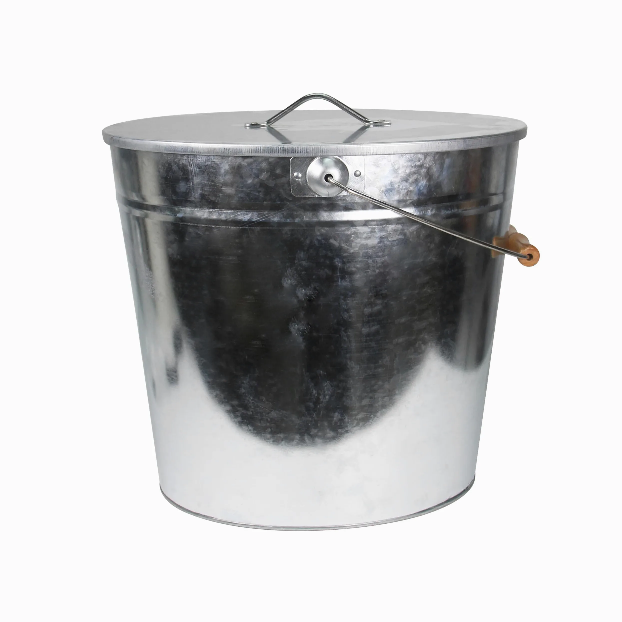 Cubo galvanizado de cenizas y carbón con tapa 24 l, asa, para interiores y exteriores, chimenea, barbacoa y horno, 39 x 27 x 35 cm