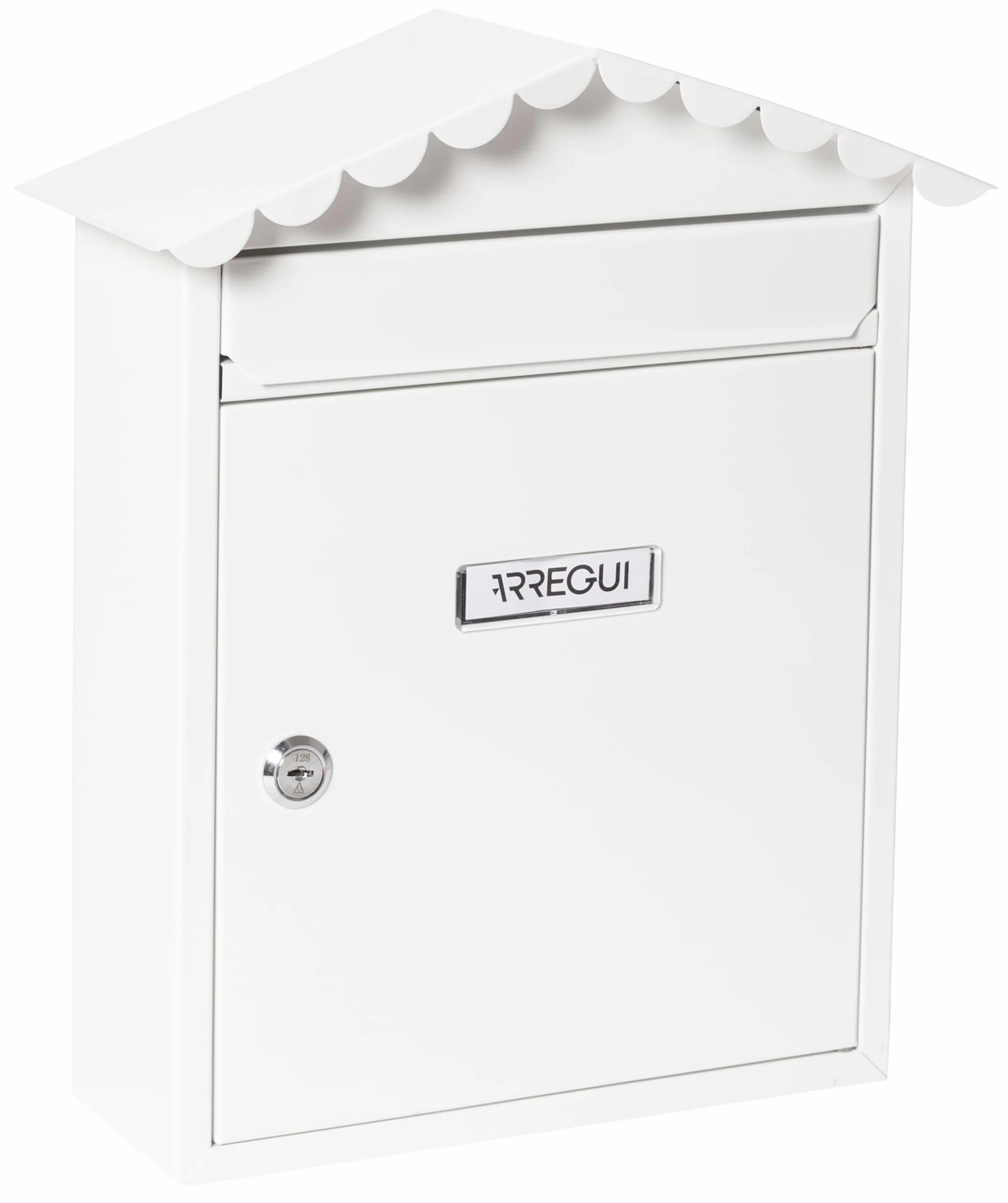 ARREGUI Visit E5741 Buzón Exterior de Acero, Tamaño M (Correo DIN A4 y Revistas), Buzón de Correo Individual, de Pared Mediano, Antilluvia, Fácil de Instalar, Blanco
