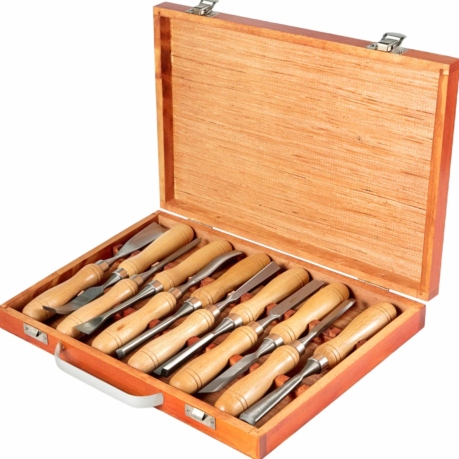 VEVOR Juego de Torneado de Cincel 12 Piezas para Madera Con Caja de Almacenamiento, Set de Cincel de Mano de Talla HSS para Tornos