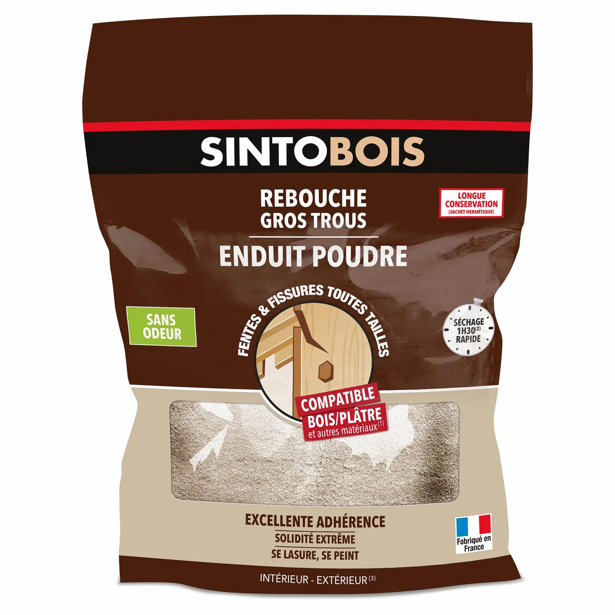 SINTO - Recubierto en polvo con agujeros grandes - Tamaño de 1 kg - Ideal para colocar agujeros en madera - excelente adherencia, resistencia extrema - puede barnizarse y pintarse