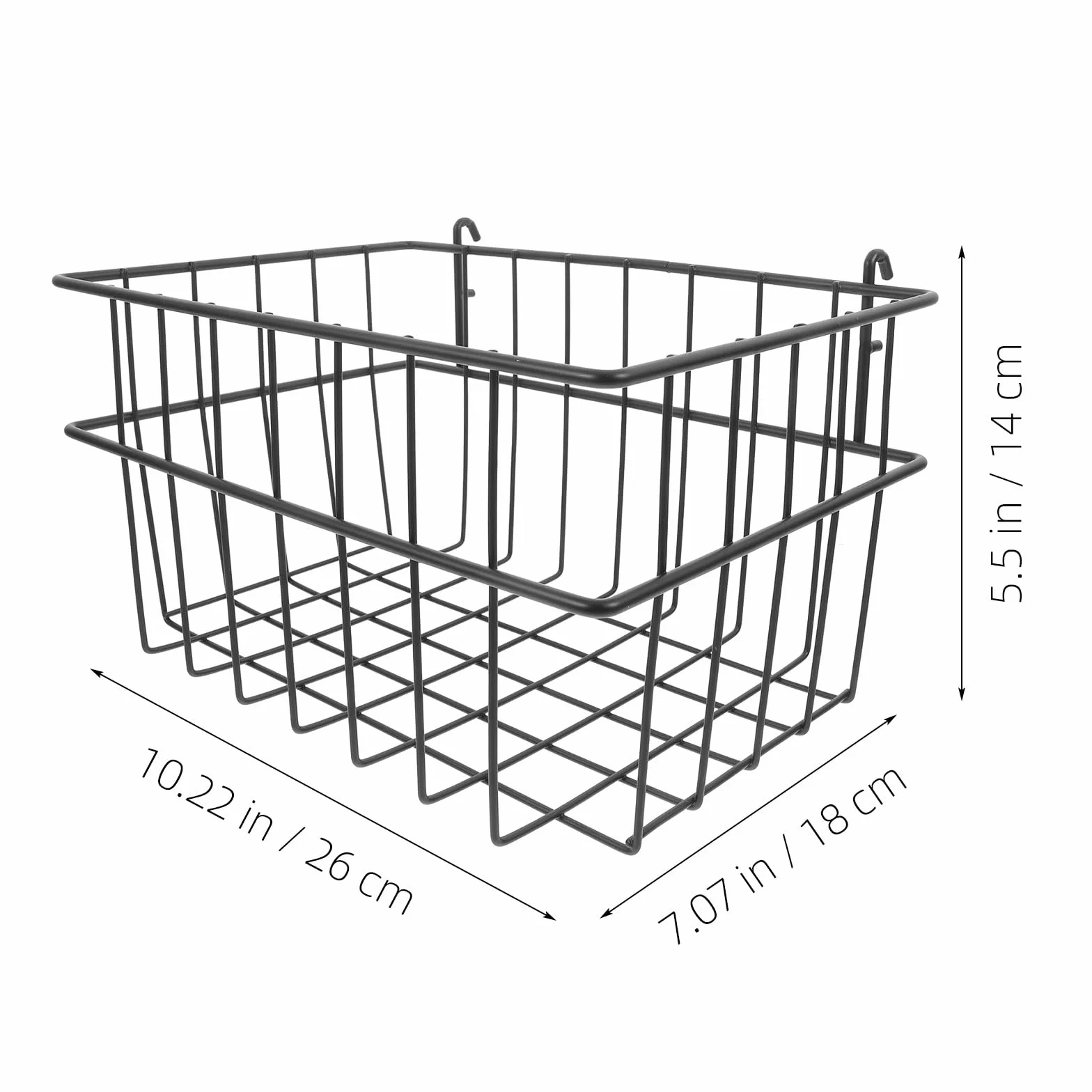 Cestas de Almacenamiento para Panel Perforado sin Taladro Organizador Metálico Negro Grande Cesta de Hierro para Garaje Cocina y Oficina Accesorios para Rack de Pared