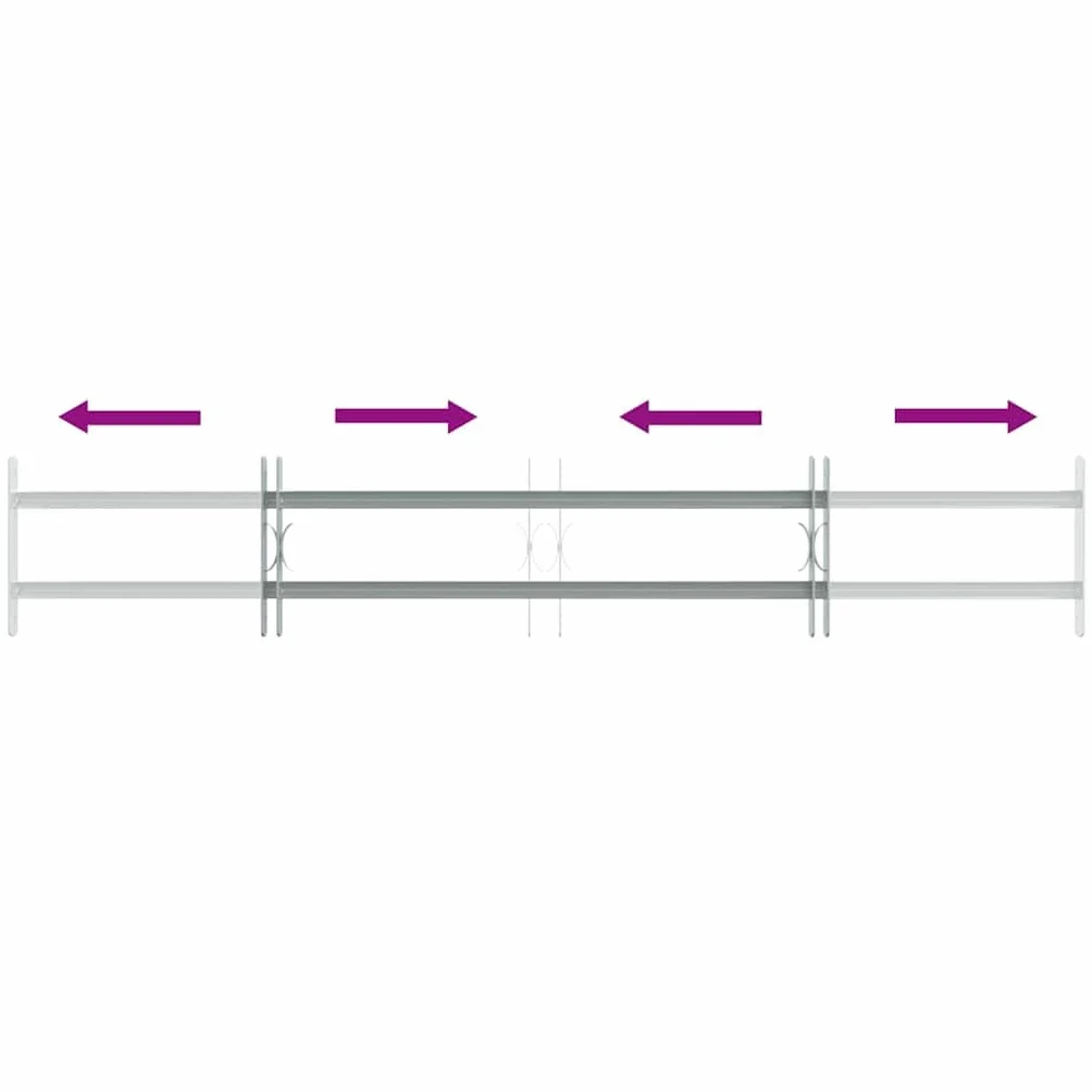 Genérico Reja de Seguridad Ajustable Ventana con 2 RAS 1000-1500 mm,Bricolaje,Materiales de construcción,Ventanas,Plateado,4.8 kg,141381
