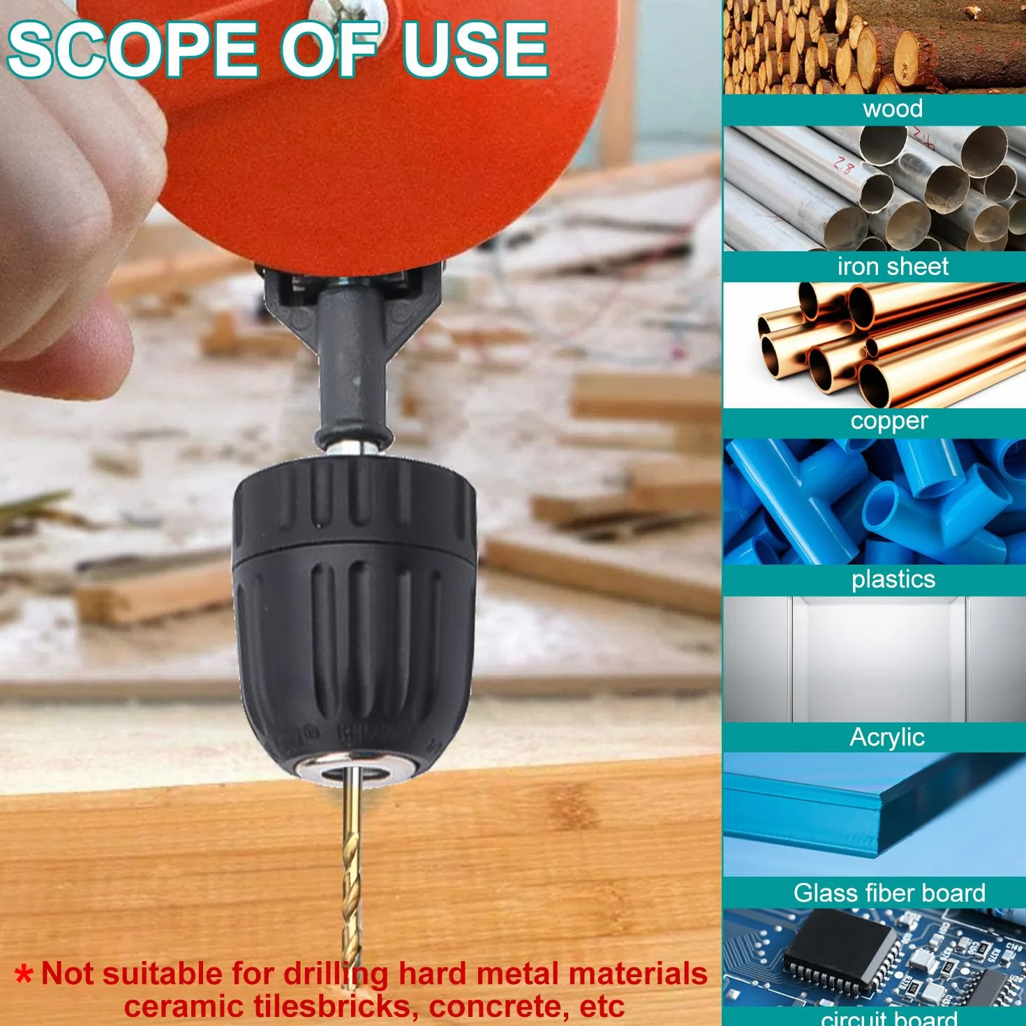Mini Taladro Manual, 3/8 (1.5-10 mm) Pulgadas Taladro Manual, 45 Acero Barrena Madera, con 13 Brocas, Doble Pinión Mini Taladro para Madera, PVC, Plastico (1)
