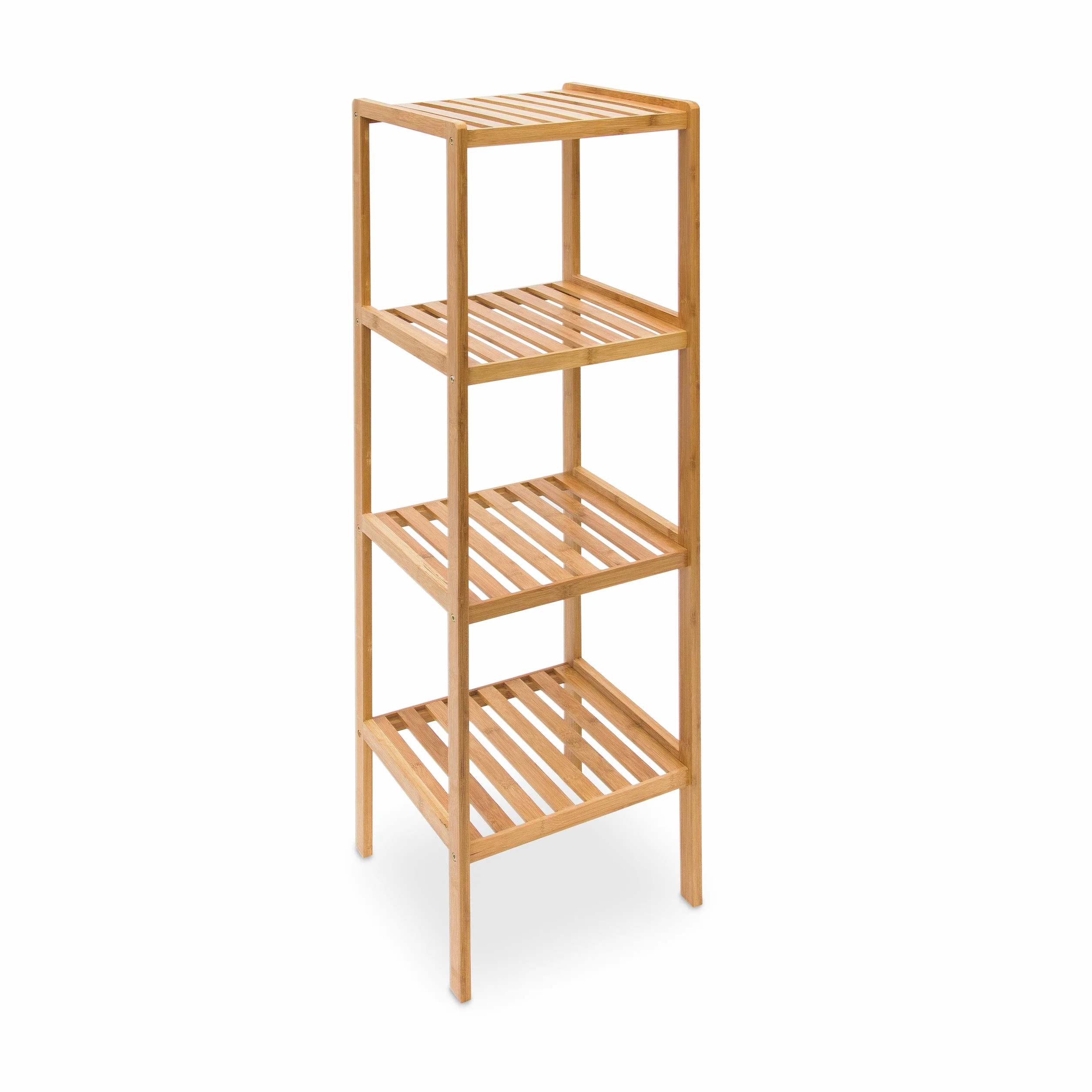 Relaxdays Estantería Bambú Baño 4 Baldas 110x34x33 cm Marrón Natural