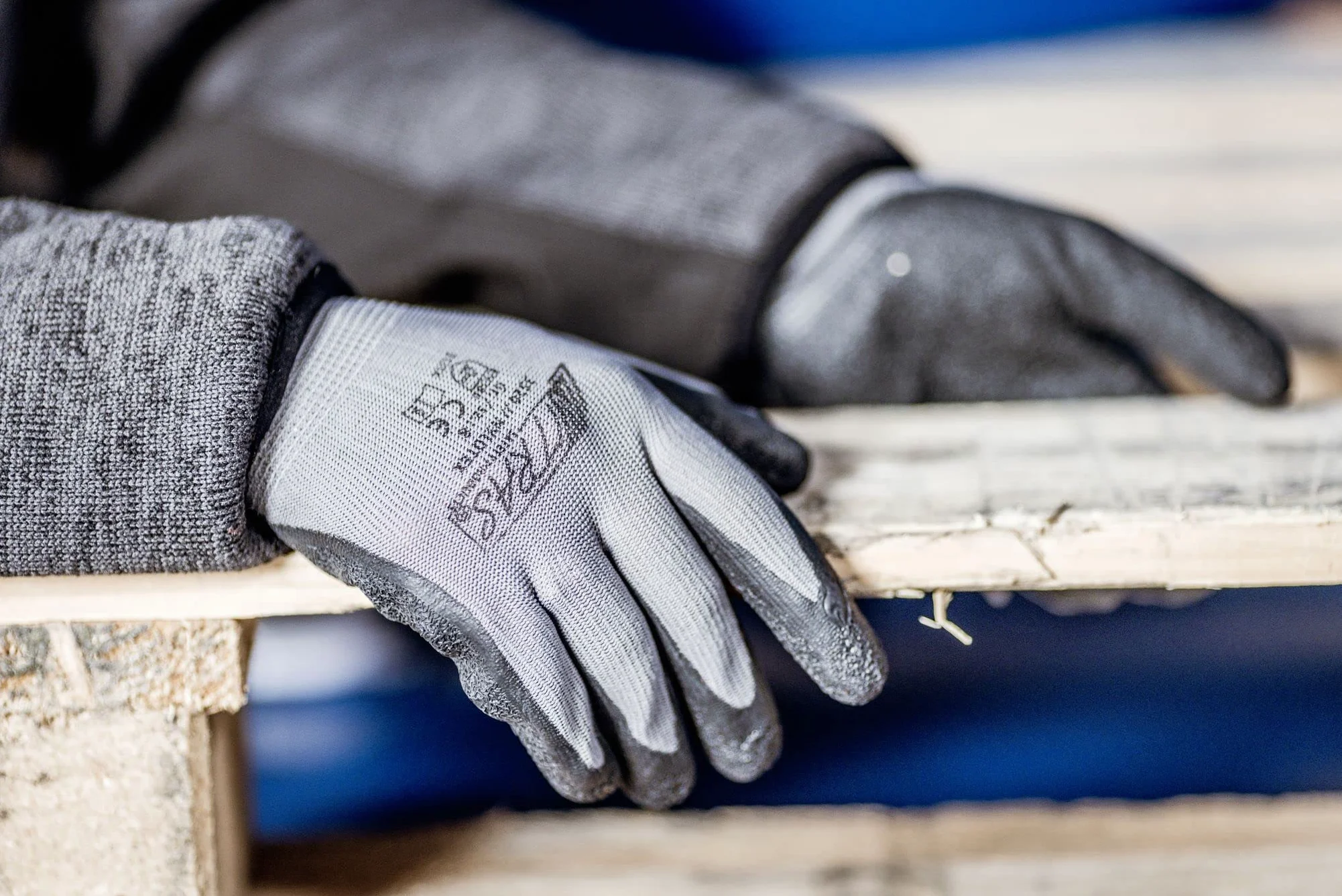 NITRAS Nylotex 3520 Nylon Latex Gloves Guantes de trabajo 12 PAR, Gris / Amarillo, 8