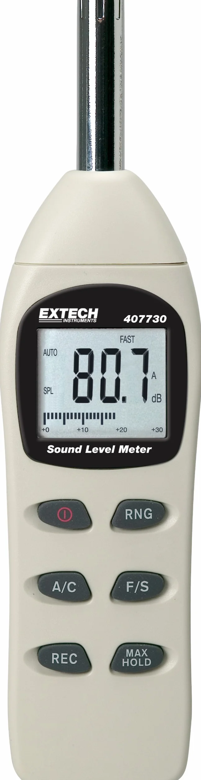 Extech 407730 Medidor digital del nivel de sonido, de 40 a 130 decibeles