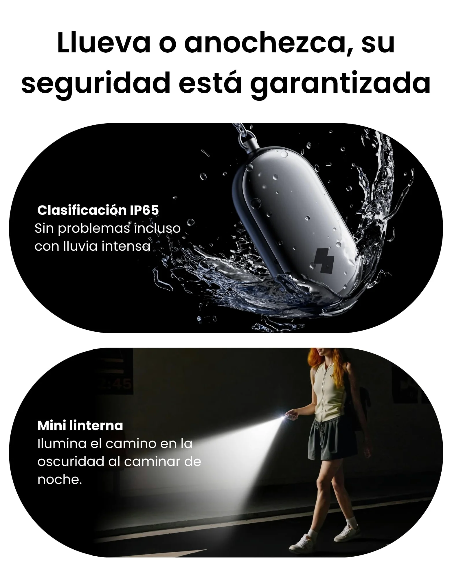 SwitchBot Alarma de Seguridad Personal, 130dB Sirena con Luz LED Estroboscópica, Llavero de Autodefensa IP65 con Alertas de Ubicación, Ideal para Mujeres, Niños y Ancianos, Negro