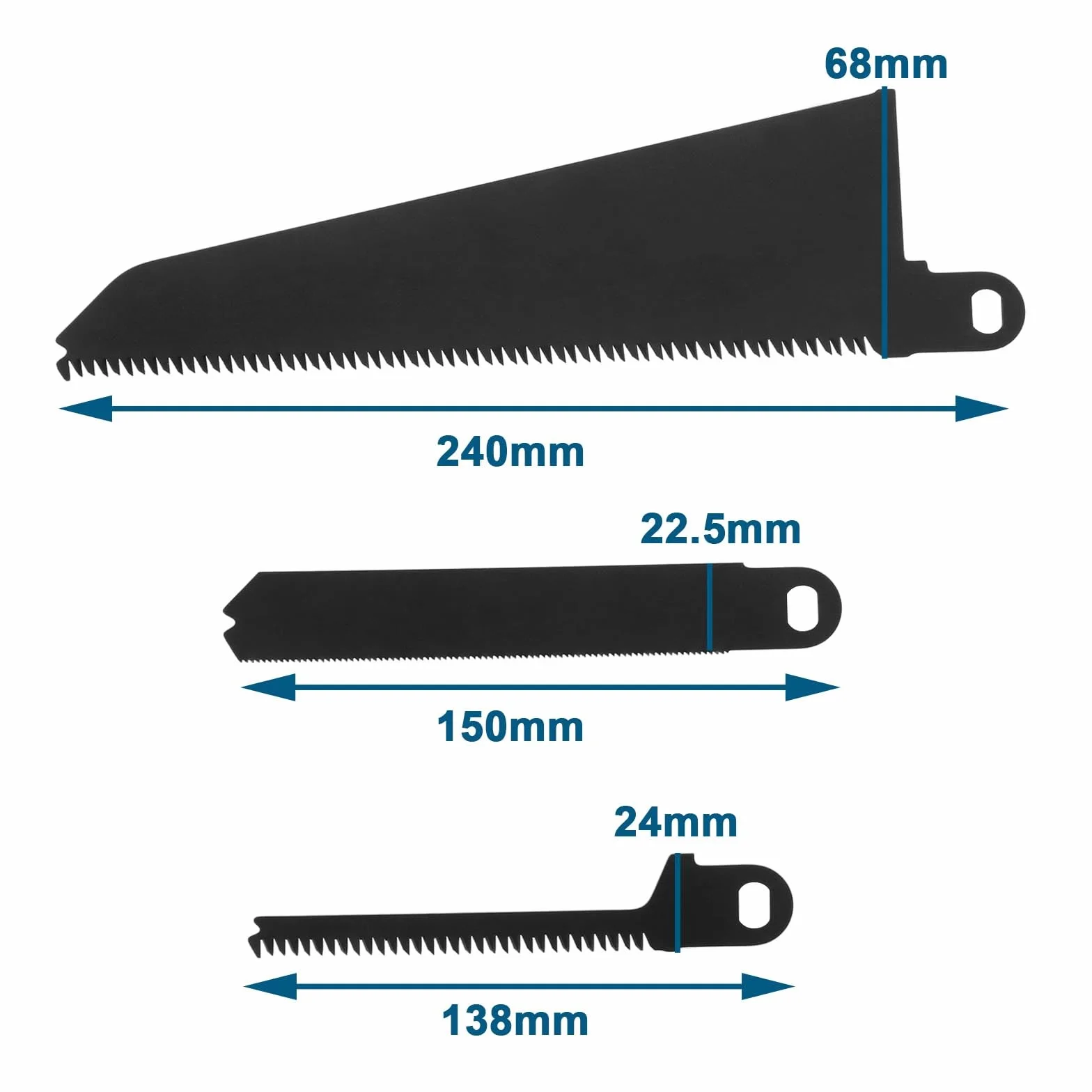 OTOTEC - Juego de 3 hojas de sierra alternativas para sierra de sable Black & Decker Scorpion FKS890E KS890ECN KS890EK KS890GT KS880 para madera, metal, plástico