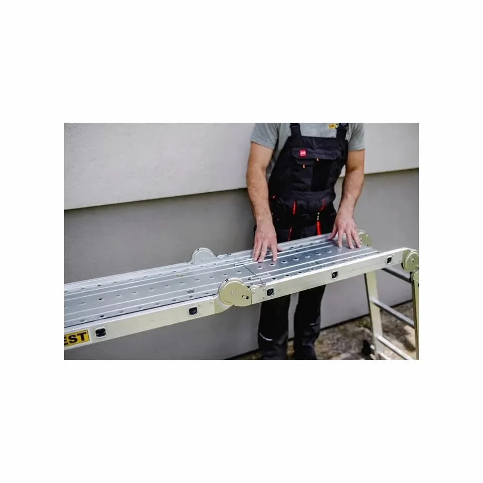 Drabest - Plataforma de Trabajo de Acero para Escalera Universal 4x3, se Transforma en Andamio - para Trabajos de Pintura, Montaje, Renovación y Jardinería, 1380x285mm, Lote de 2