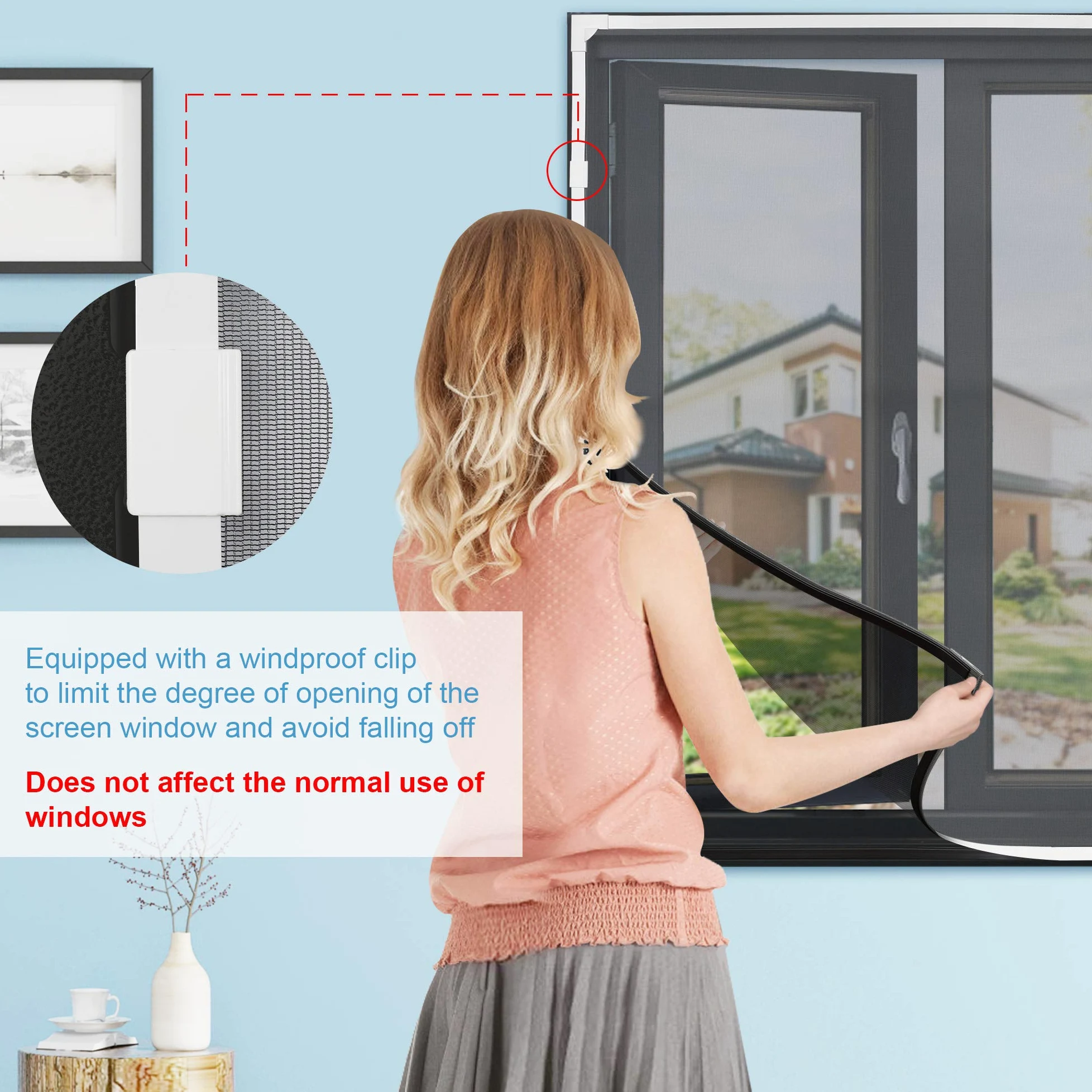 Gimars Mosquitera Ventana Magnética 130x150cm Ajustable Pantilla Mosquitera Ventana de Malla Superfino Tamaño DIY Cortina Mosquitera Cortable con Imanes Contra Insectos para Ventana,Blanco