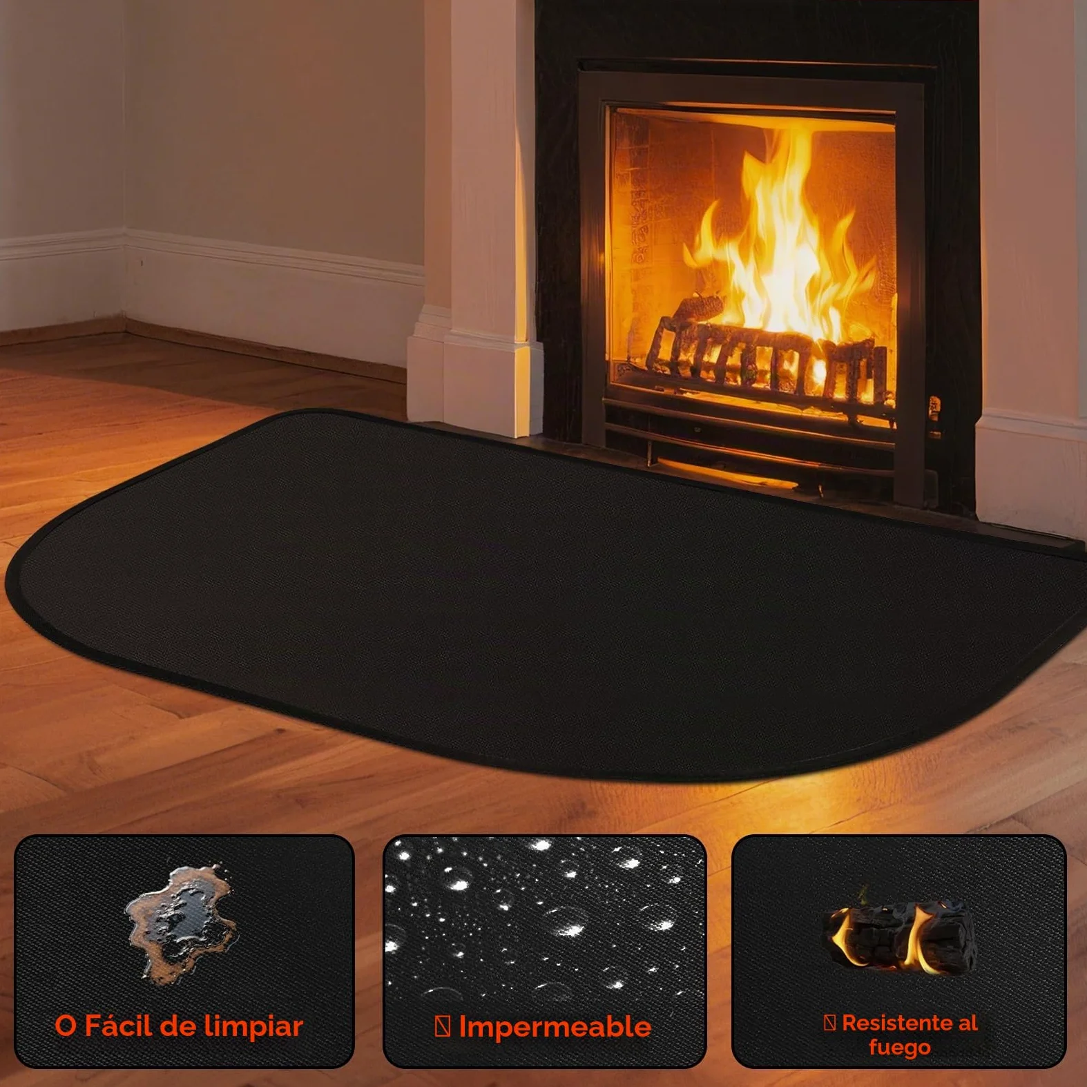 Esterilla ignífuga para chimenea, base ignífuga, placa de protección contra chispas para estufa de chimenea, alfombrilla protectora de suelo para chimeneas, chapa de suelo, para proteger el suelo de