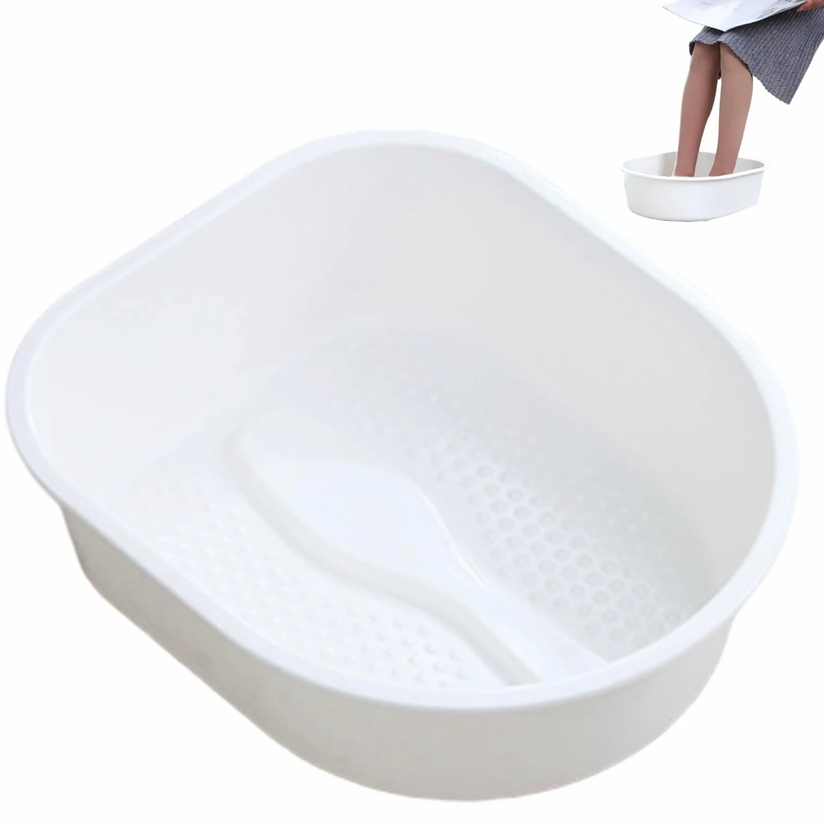 Bañera de remojo, 33x38.5x11.5cm cuenca de baño de plástico con protuberancias de masaje, cubo de lavado para el hogar para lavar pies adultos