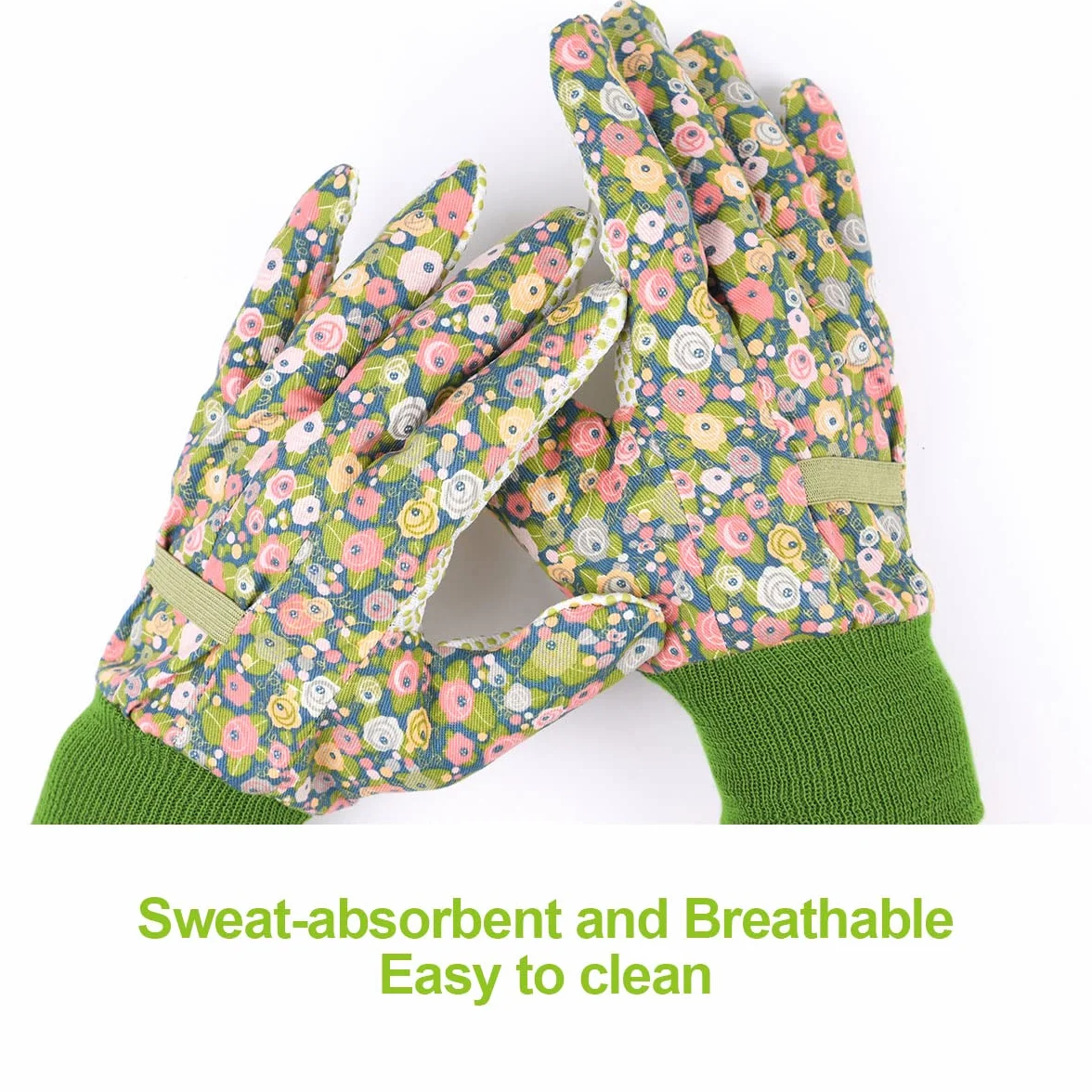 Ainiv Guantes de jardinería para mujeres/damas, 2 pares de guantes de trabajo de jardín con agarre antideslizante, cómodos guantes de jardín transpirables a prueba de espinas para patio, granja, poda