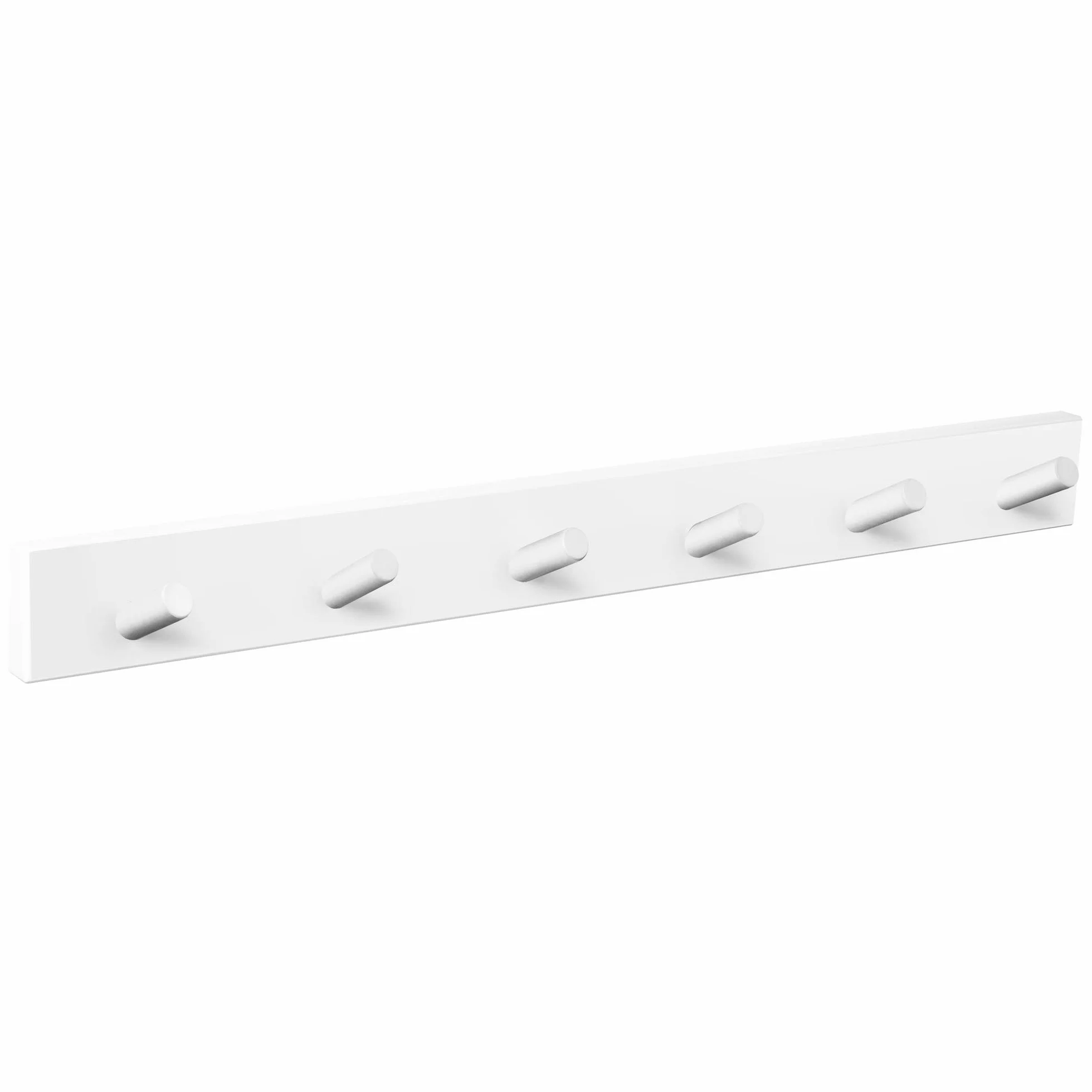 PERCHA pared madera diseño moderno NÓRDICO escandinavo BLANCO con 6 GANCHOS inclinados madera