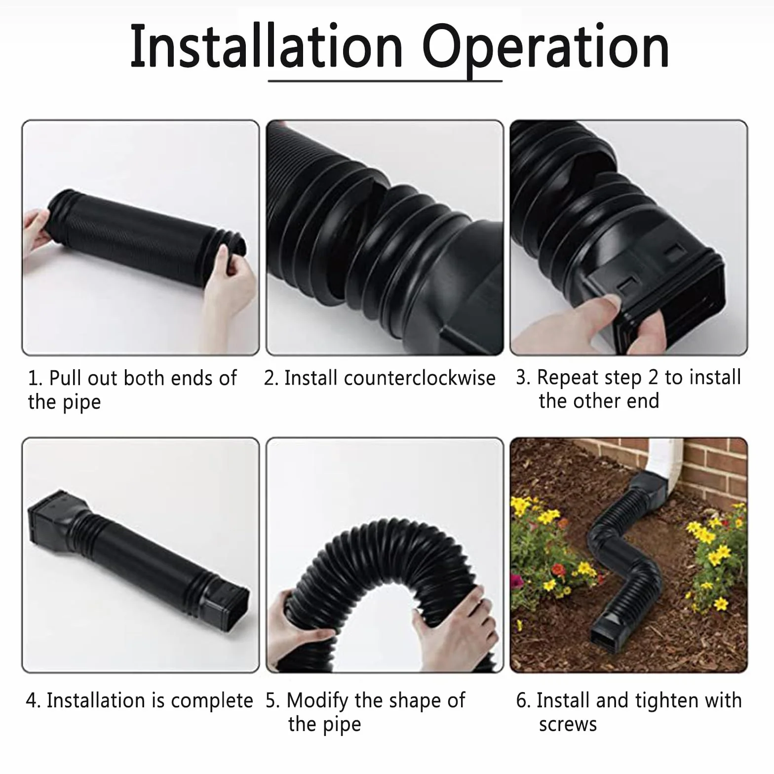 2 Piezas Extensión de Canalón de Lluvia, Extensor de Bajante de Lluvia Drenaje Retráctil para, Conector de Drenaje de Diseño Dividido de 21-60 Pulgada para la Mayoría de los Desagües Residenciales