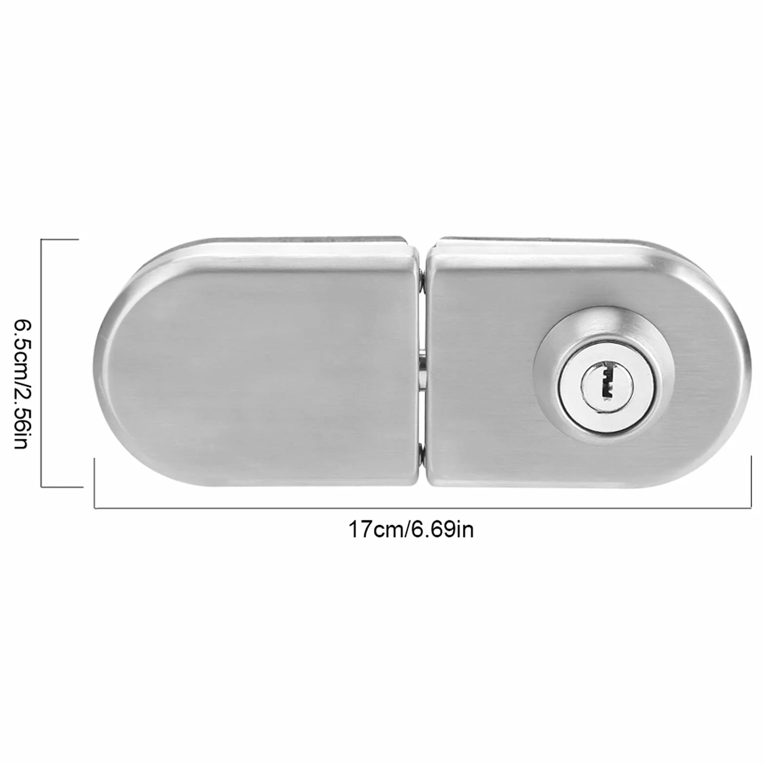 Cerradura de puerta de cristal de acero inoxidable de 10-12 mm con llave sin taladrar cerradura de seguridad para baño, hotel hogar
