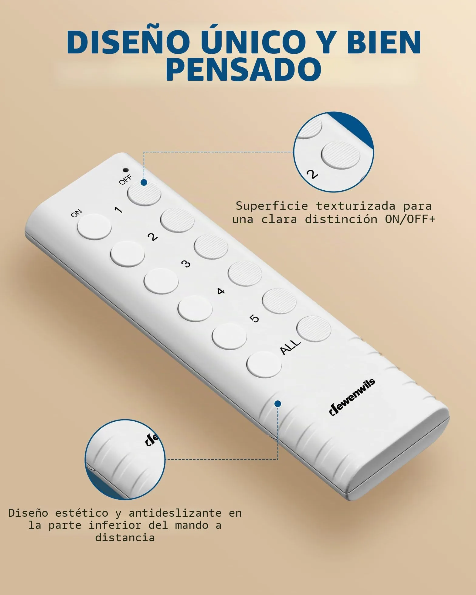DEWENWILS Enchufes inalámbricos con mando a distancia, 16A 3680W, juego de enchufes enchufables de 2V5, interruptor inalámbrico ampliable para decoración festiva y dispositivos del hogar, alcance de