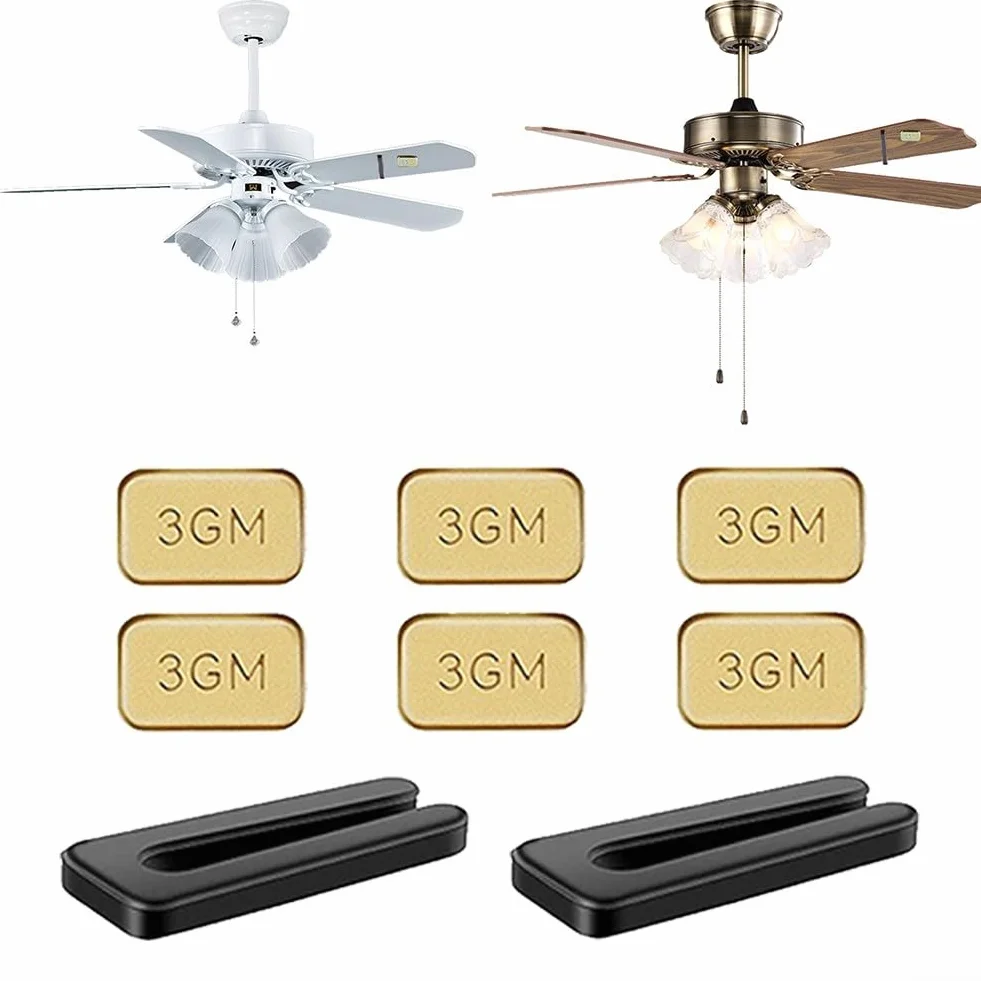 Kit de equilibrio de ventilador de techo con pesos de metal de 3 g y clips de plástico, reduce el tambaleo y el ruido para la mayoría de los ventiladores de techo, incluye manual de instrucciones