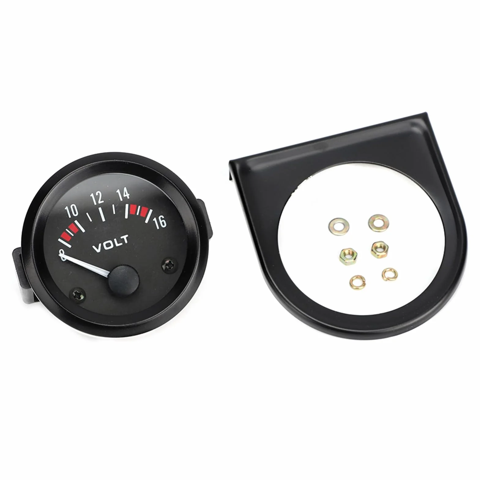 Voltímetro universal para coche 12 V, indicador de voltaje 2" (52 mm), rango 8-16 carcasa aleación aluminio, fácil instalación, compatible con sistemas alimentación automotriz