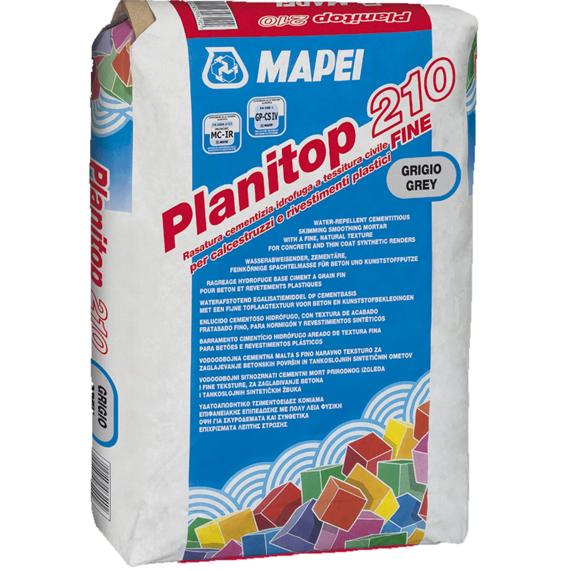 Mapei Planitop 210 Gris bolsas de 25 kg Afeitado cemento hidrofugado | de tejido civil fino para hormigón y revestimientos plásticos