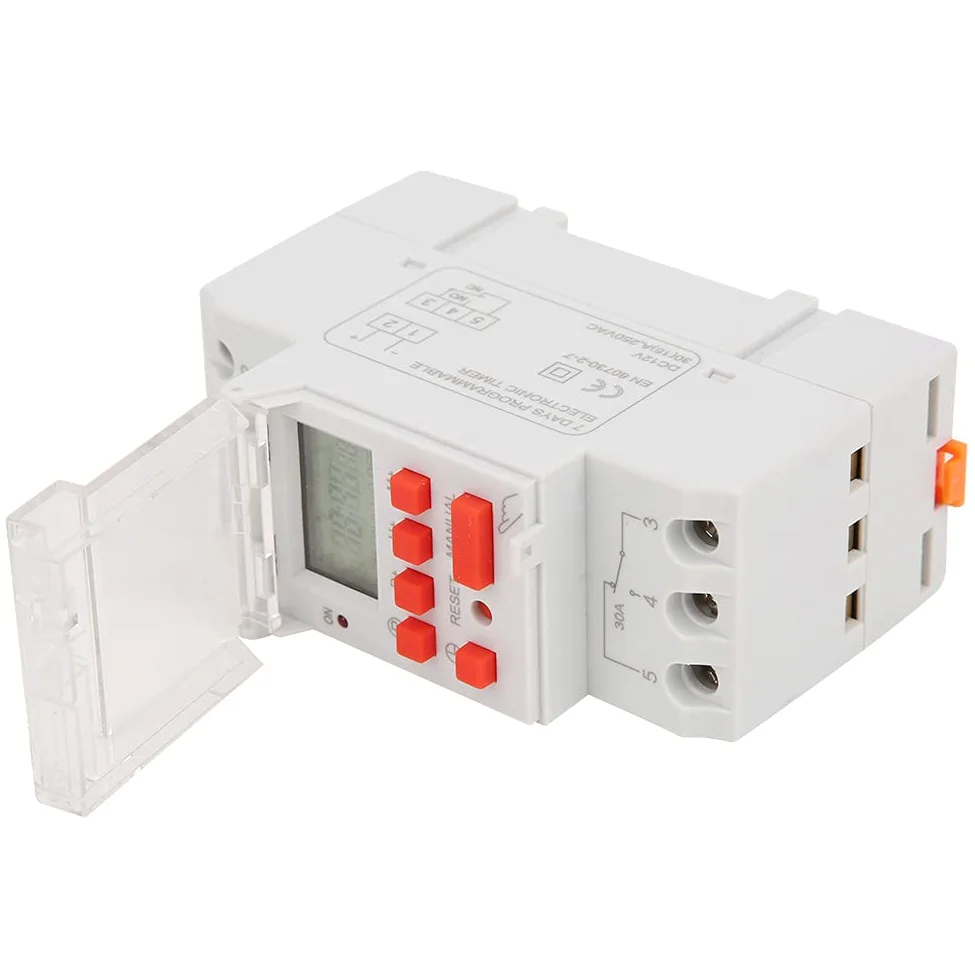 TM919B-4 Interruptor de Temporizador 12V DC 30A, 7 Días Pantalla Digital LCD Temporizador de Encendido y Apagado