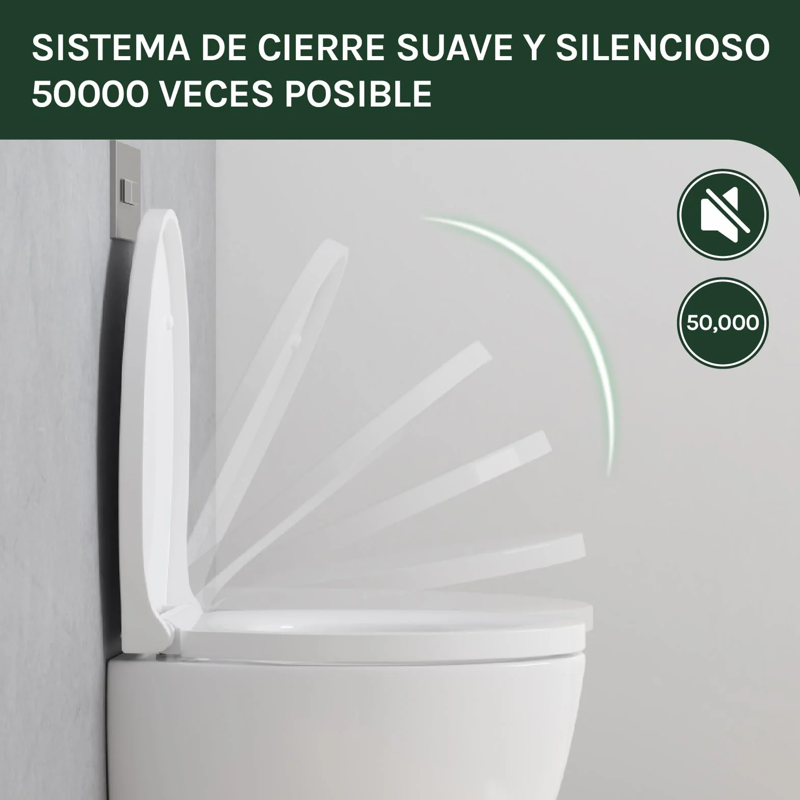 WOLTU Tapa de WC Tapa de Inodoro Asiento de Inodoro Bisagra de Cierre Suave Instalar Rápida