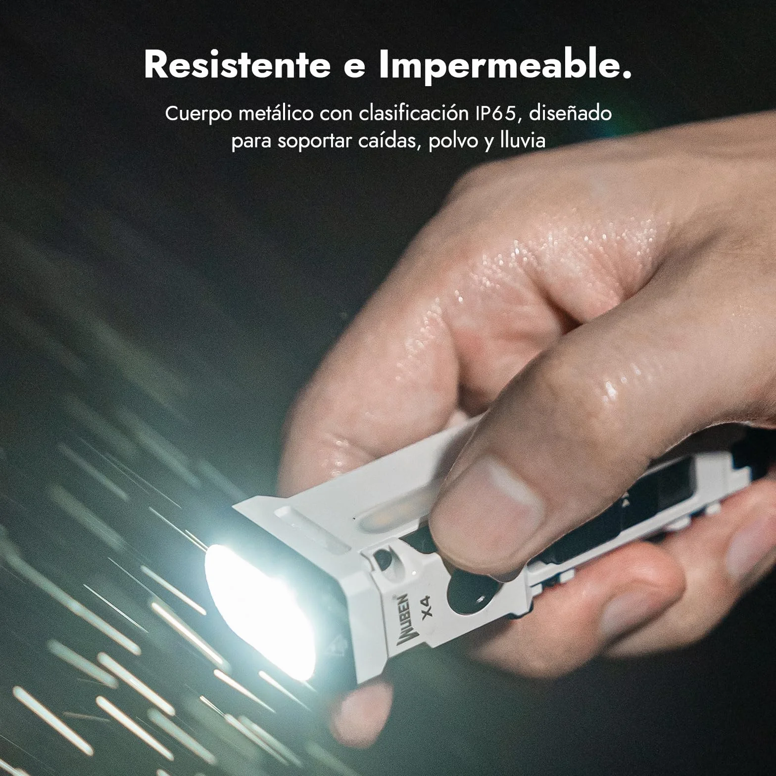 WUBEN X4 Mini Linterna LED Recargable con RGB Lamparas, 1500 Lumens EDC Linternas Alta Potencia con Iman, IP65 Portatil Tactico Lampara de Mano para Camping Emergencia Rescate