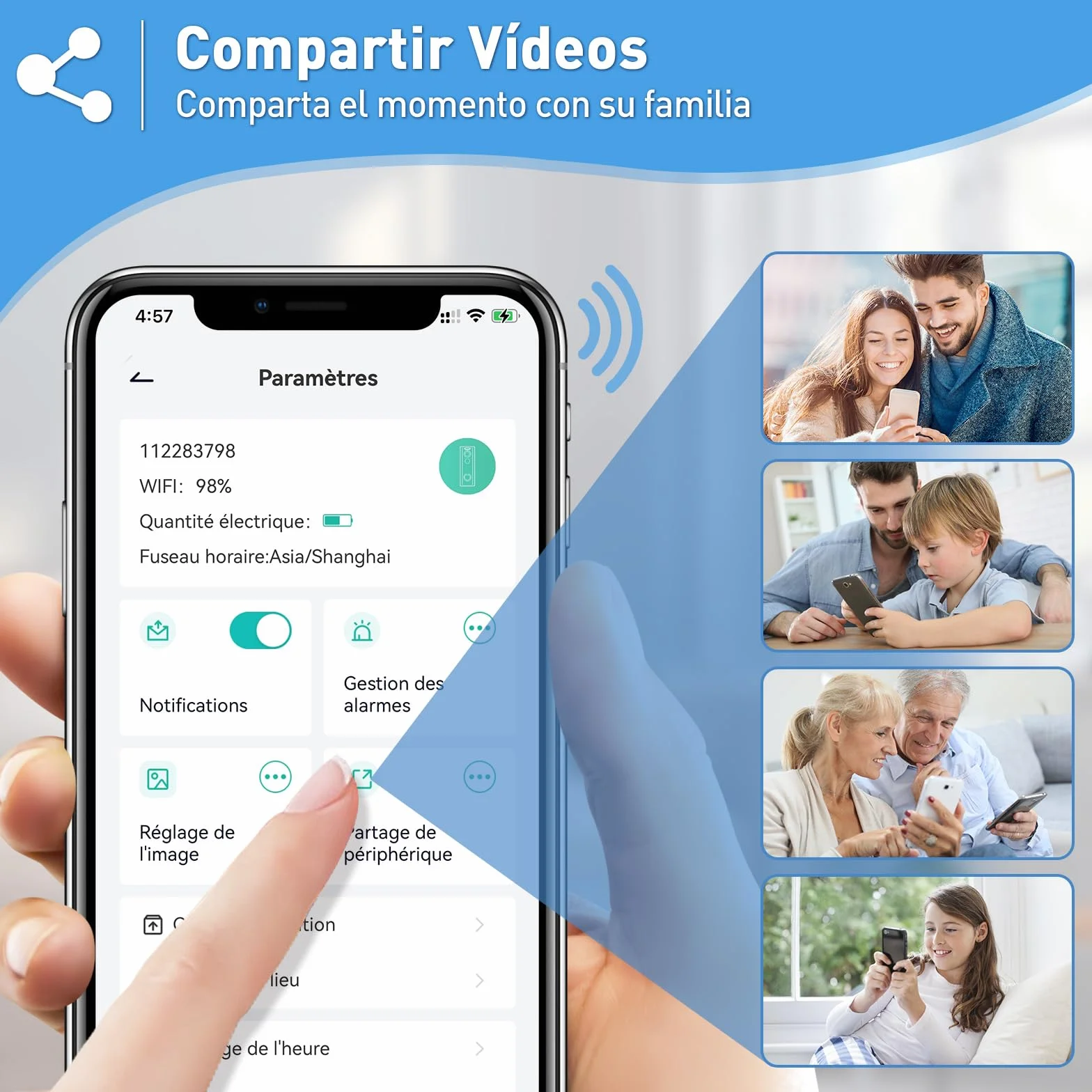 XTU Timbre Inalámbrico con Cámara, 2K HD WiFi Timbre Videoportero Exterior Impermeable con Soportes, Detección de Movimiento PIR, Visión Nocturna, Audio Bidireccional, Compatible con Alexa