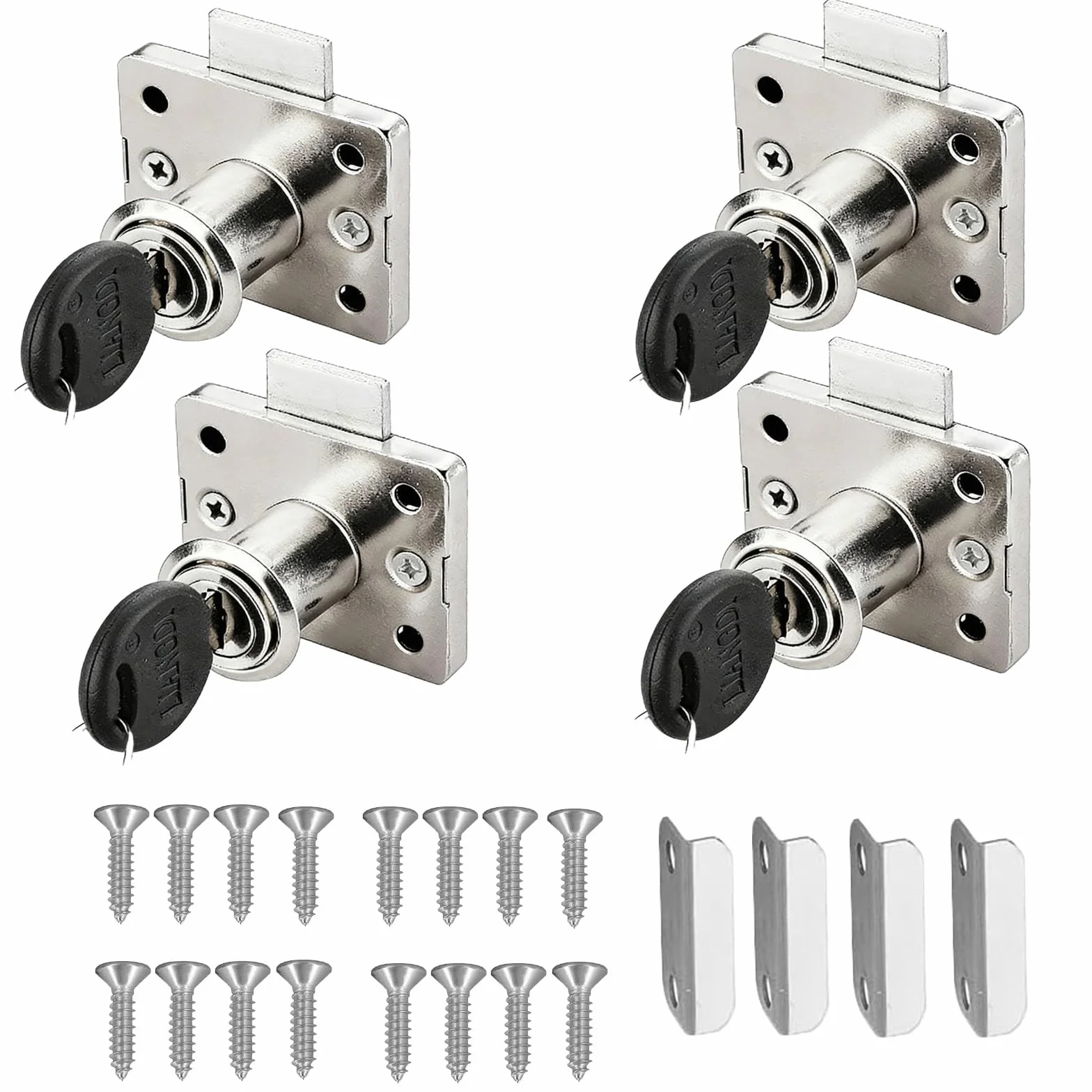 Pack de 4 Cerraduras de Leva 20mm para Armarios y Muebles con Llave