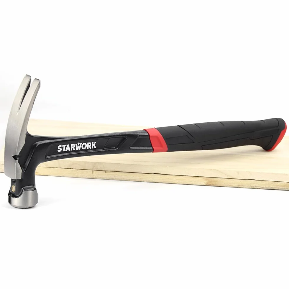 STARWORK True Mecanic - Martillo de acero con mango de acero, mango de acero, antivibración, 623 g