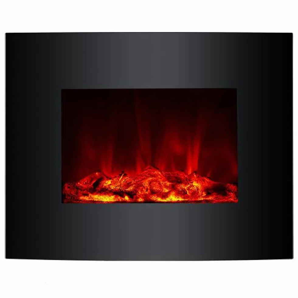 Chimenea Eléctrica, 2000W, Cristal Templado Negro, con pie y Mando a Distancia CHE-340 Purline