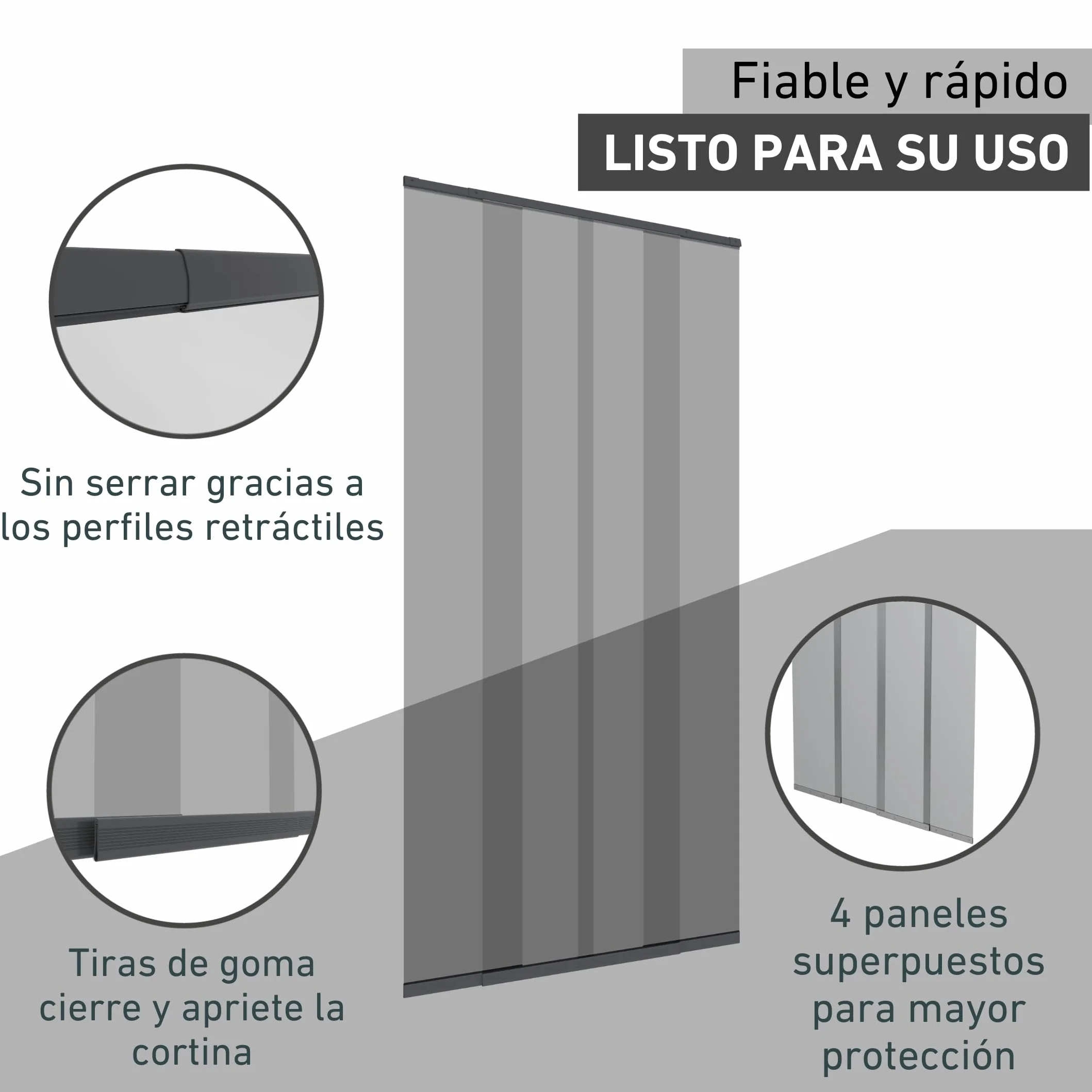 Windhager Cortina de mosquitera con Lamas telescópicas 120 cm, Antracita, 04302