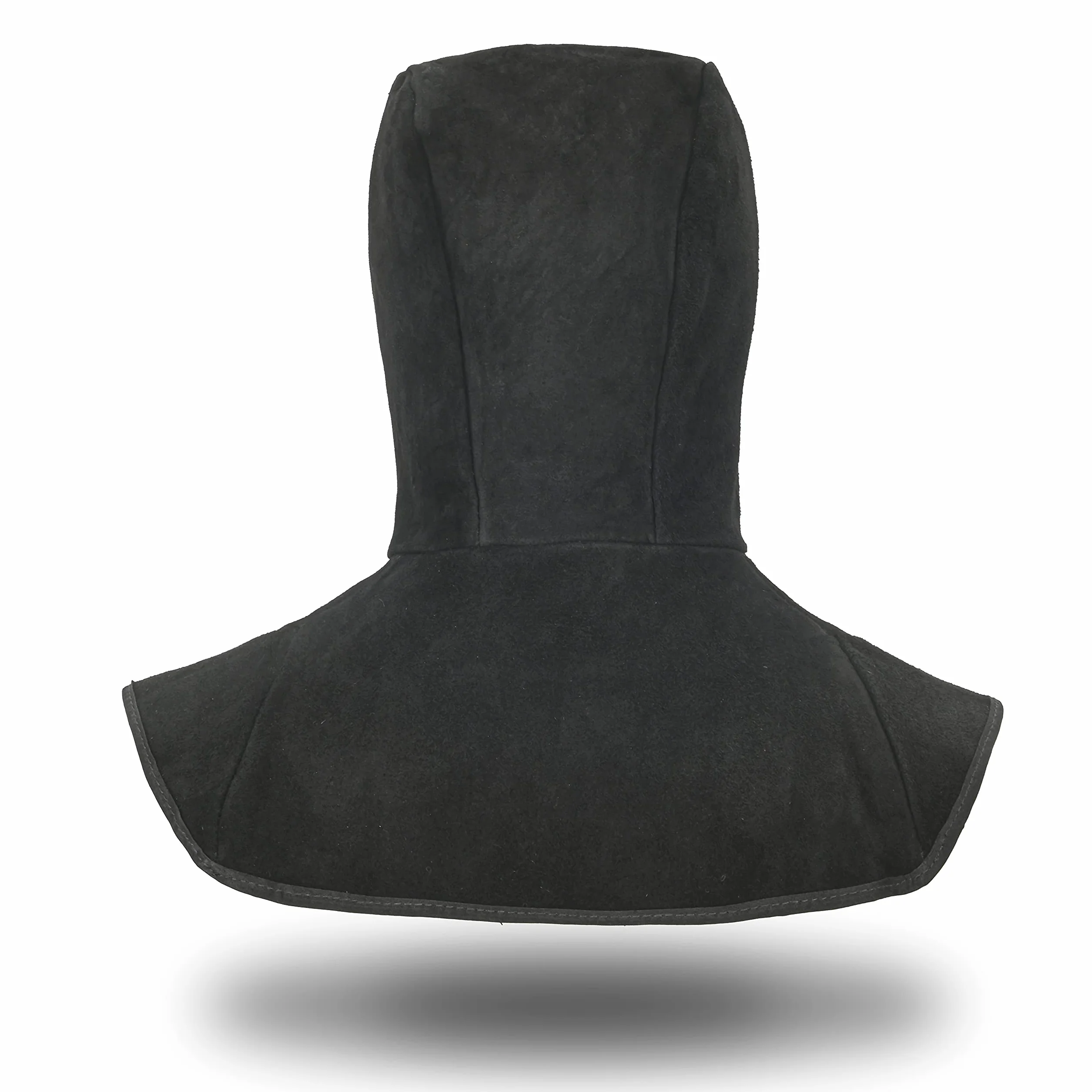 Capucha de soldadura, LeaSeek Casco de soldadura de cuero de vaca dividido con protección para el cuello y los hombros, protección para la cabeza, Casco de soldador negro, Capucha de soldador (negro)
