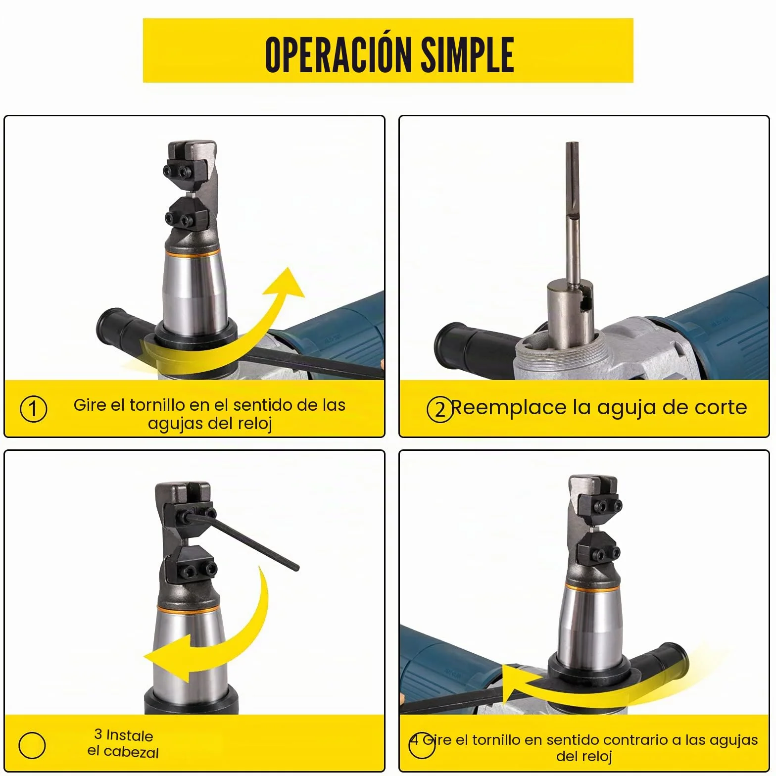 VEVOR Cizalla Nibbler de Metal 4 mm 625 W Giratorio 360º Cizalla de Punzonadora Eléctrica 1000 RPM Cizalla Eléctrica de Aleación Metálica para Chapa Metálica, Acero, Cobre, Aluminio, Plástico y Vidrio